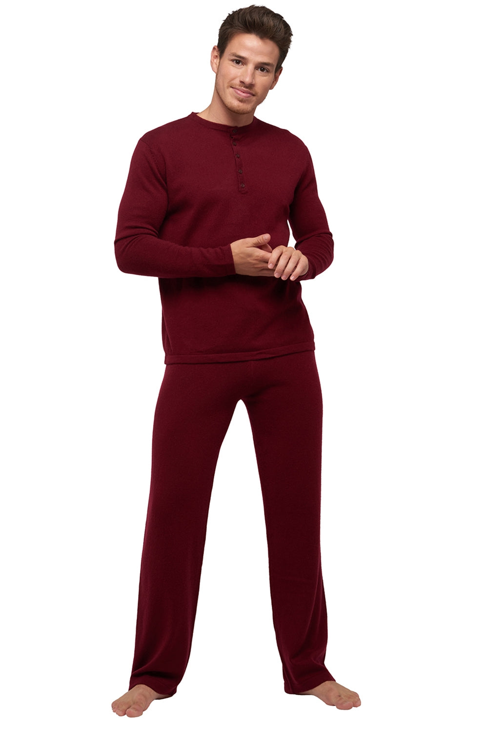 Adam aus Kaschmir Herren - bordeaux - Mahogany