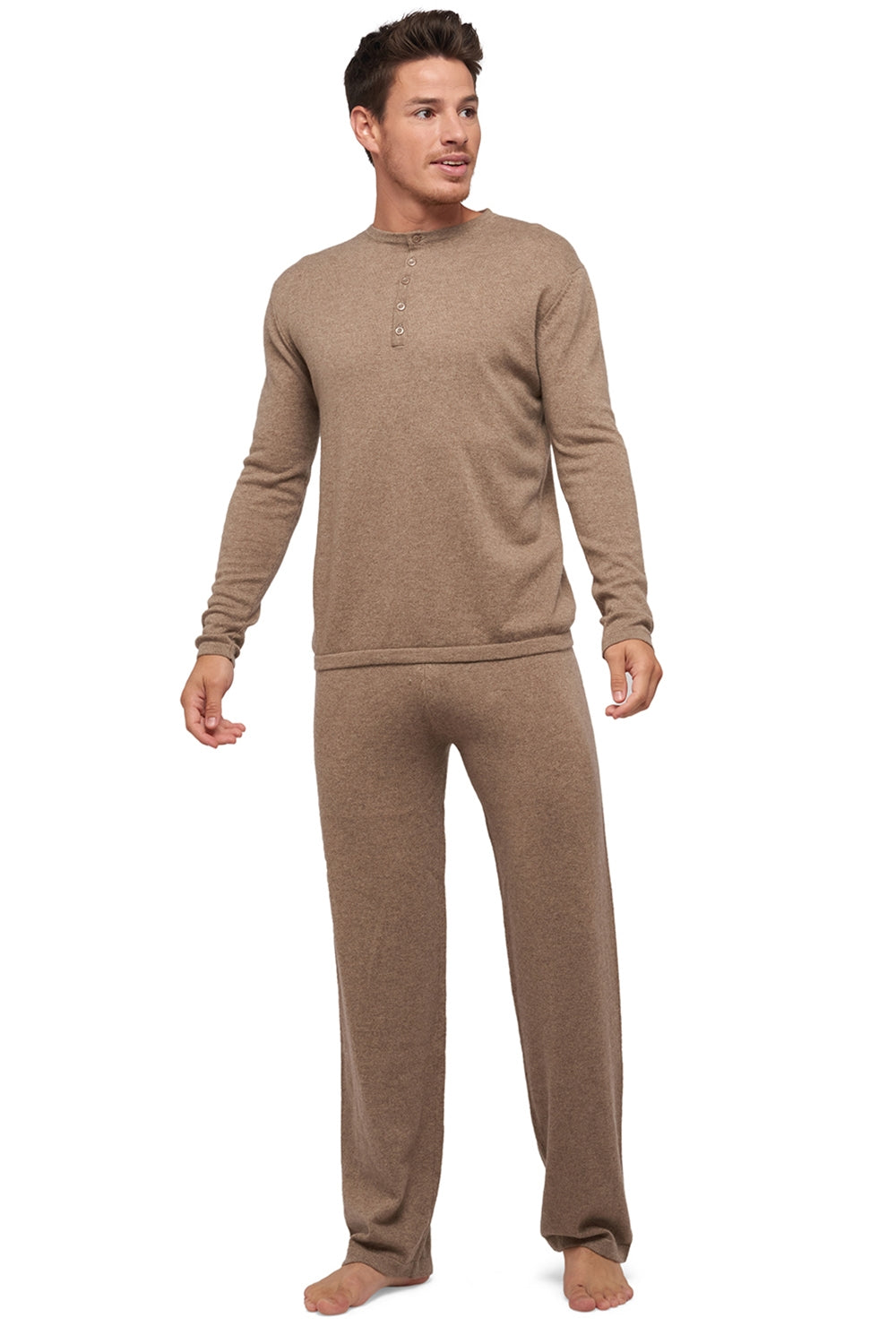 Adam Kaschmirpullover Herren - Natural Brown - Mahogany