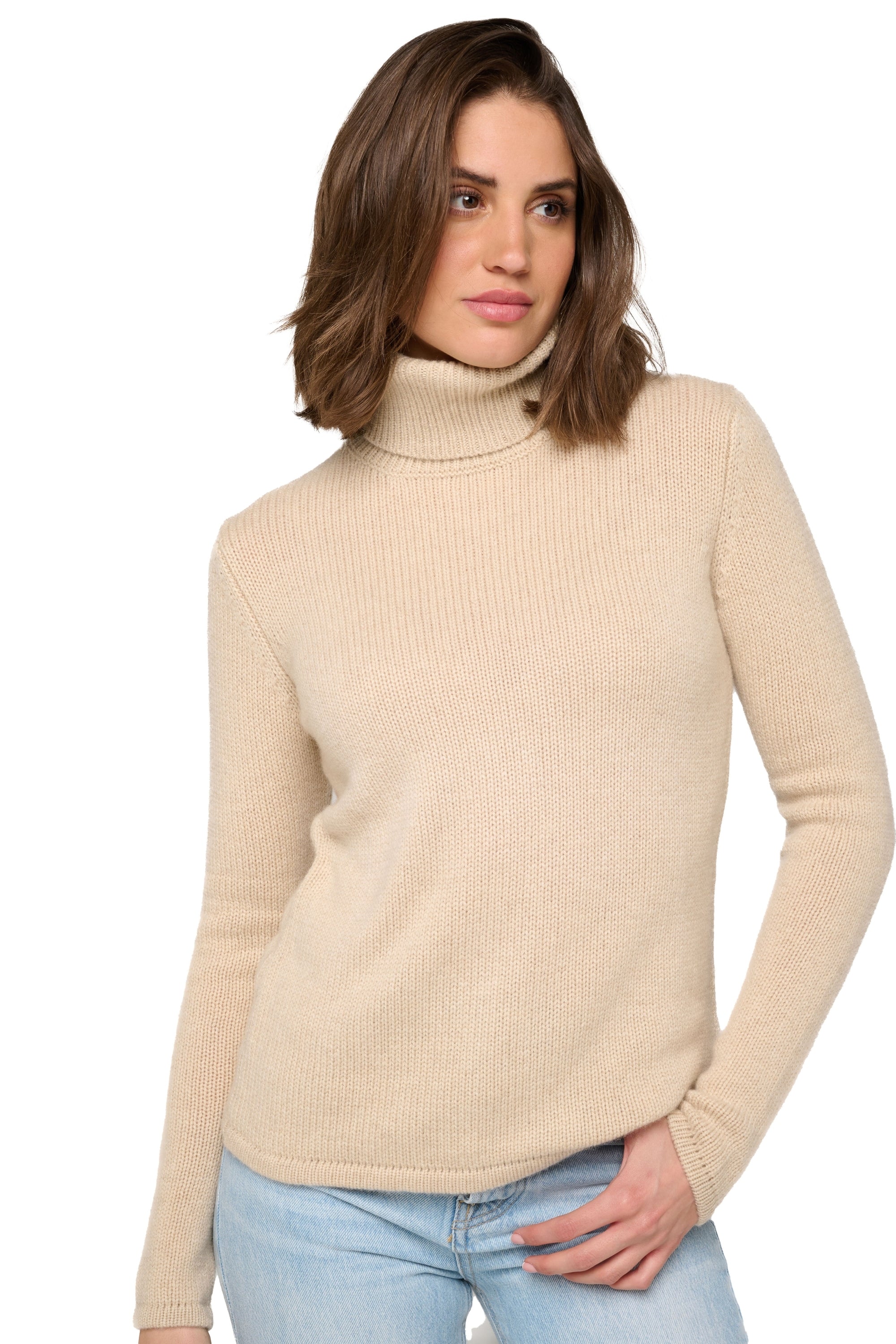 Carla aus Kaschmir für Damen - natural beige - Mahogany