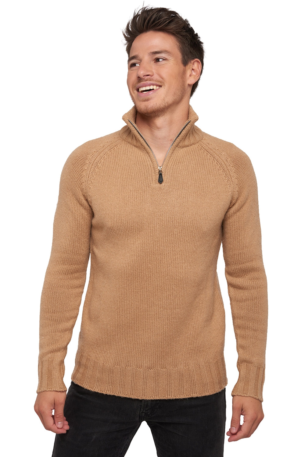 Craig aus Kamelwolle Herren - camel naturel - Mahogany