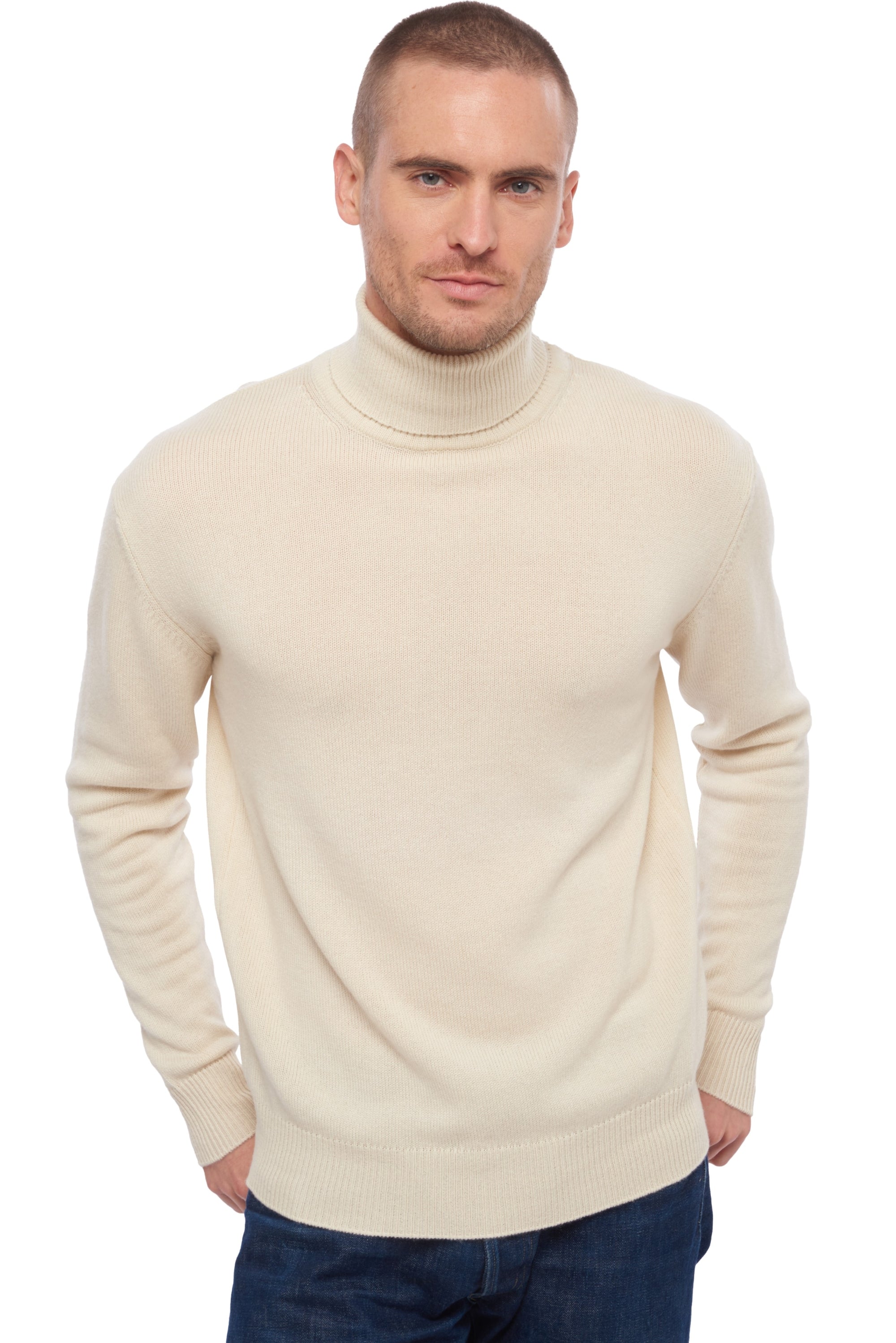 Edgar 4F aus Kaschmir für Herren - Natural Ecru - Mahogany
