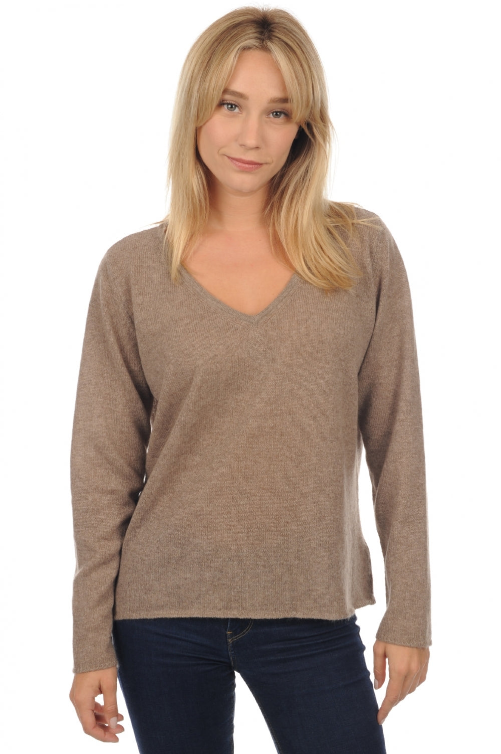 Flavie aus Kaschmir für Damen - natural brown - Mahogany