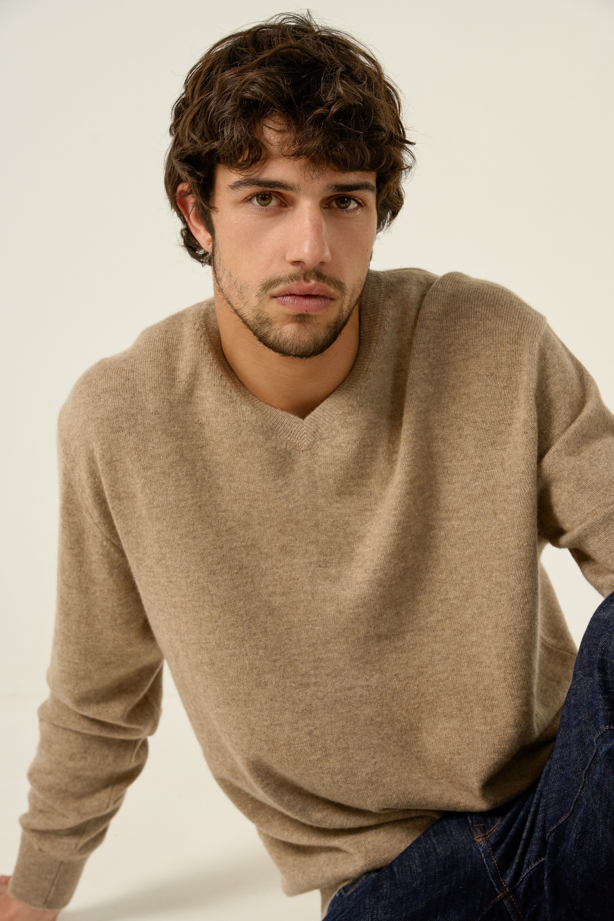 Gaspard aus Kaschmir für Herren - natural brown - Mahogany