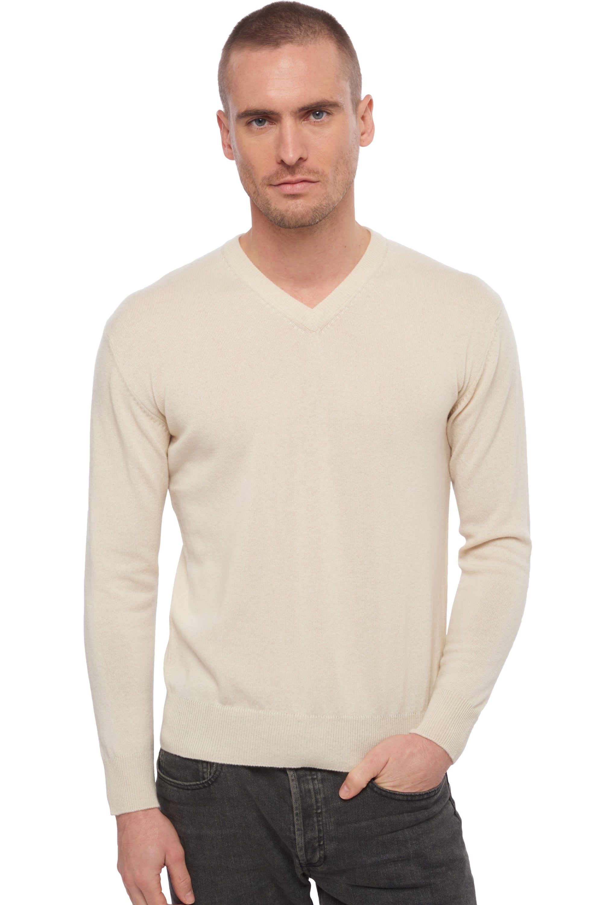 Hippolyte Kaschmirpullover Herren - natural écru - Mahogany