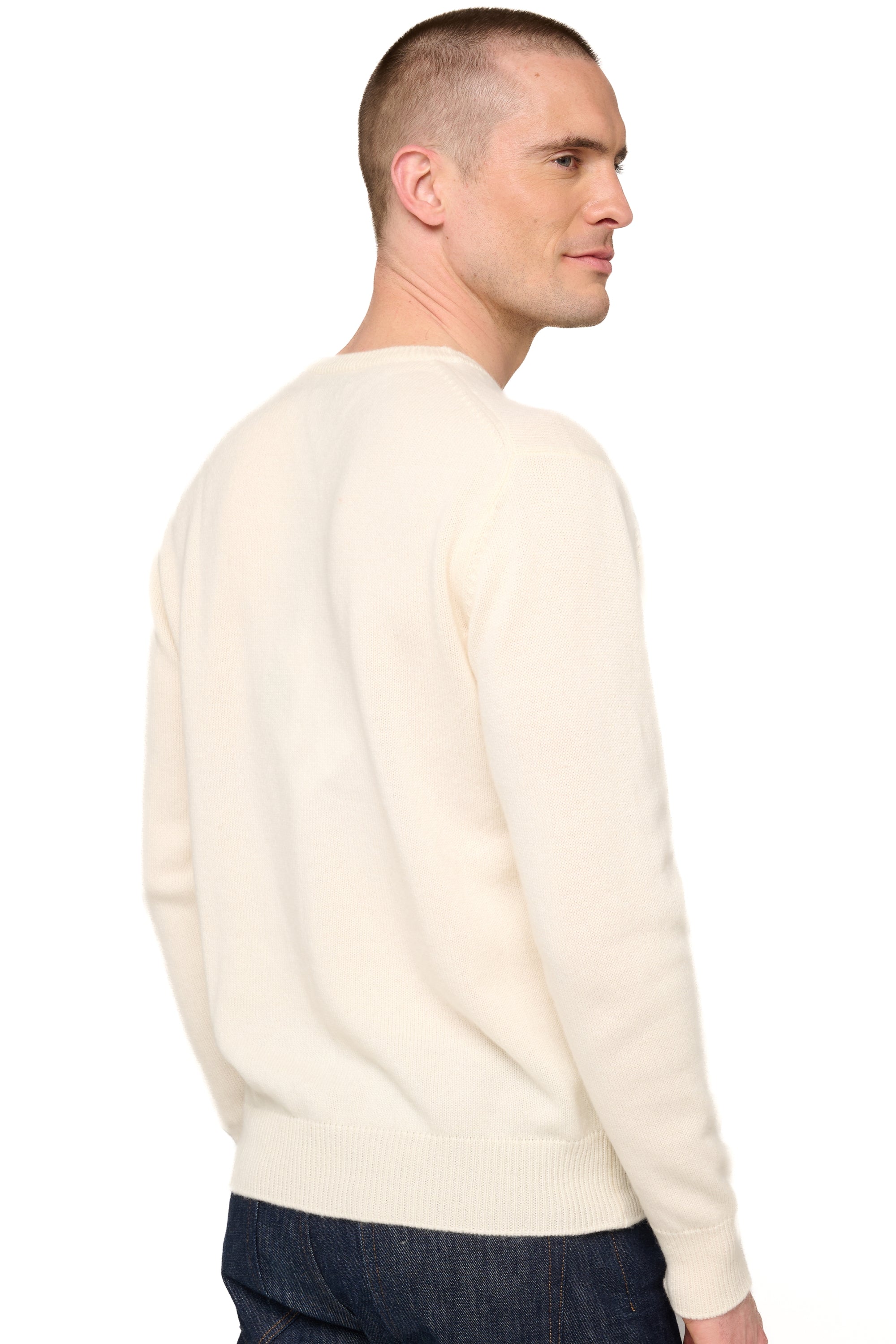 Hippolyte 4F en cachemire homme - Vue 3 - natural écru - Mahogany