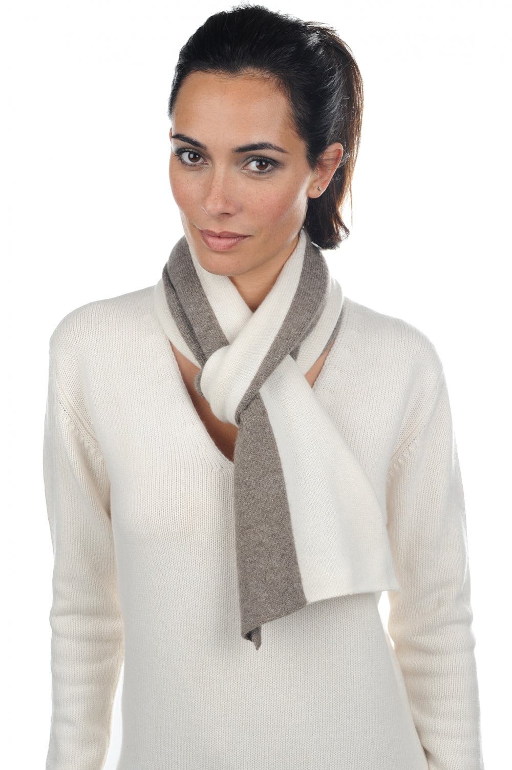 Luvo aus Kaschmir und Yak Unisex - naturecru / Murmeltier natur - Mahogany
