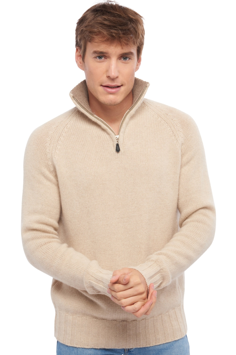 Olivier aus Kaschmir für Herren - Natural Beige / Natural Brown - Mahogany