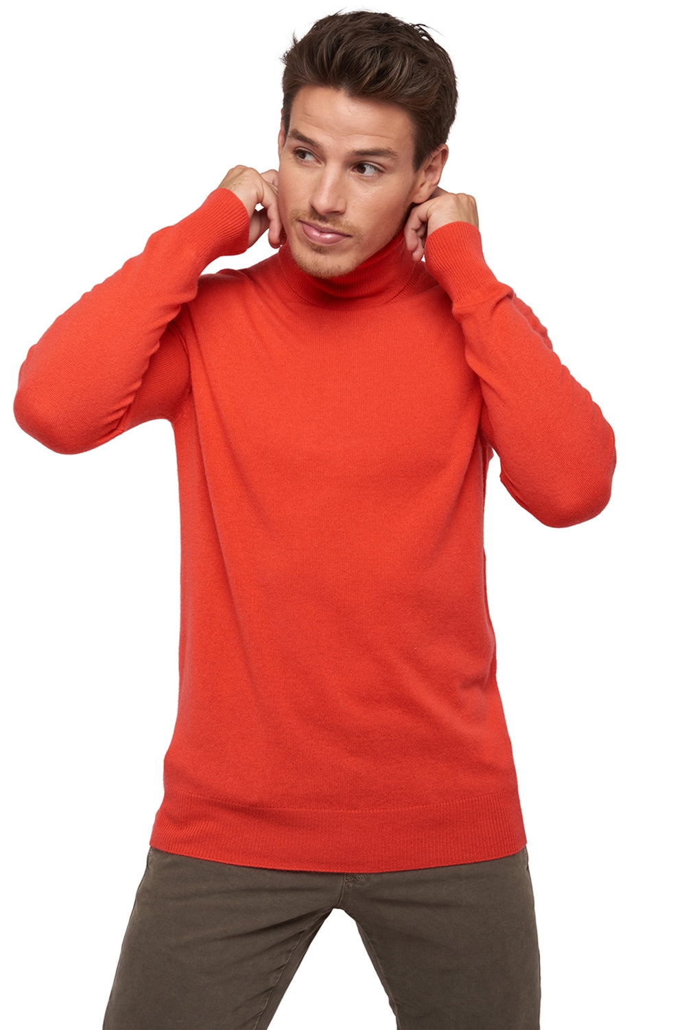 Tarry aus Kaschmir für Herren - pinkorange - Mahogany