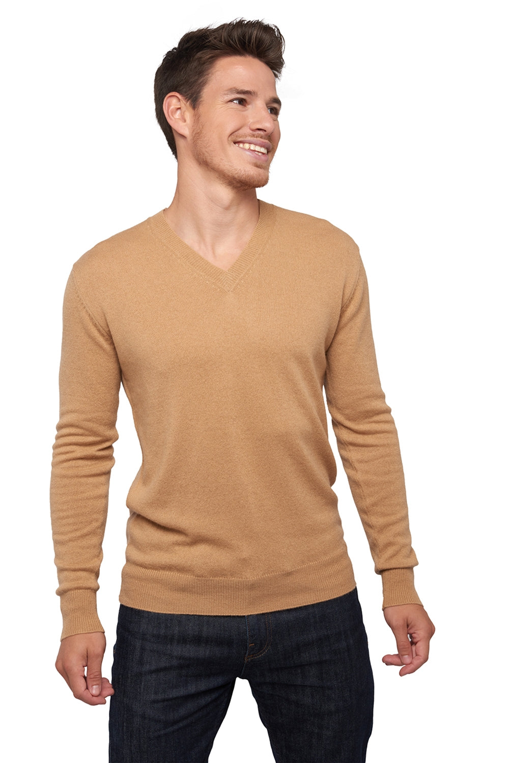 Tor aus Kaschmir für Herren - camel - Mahogany