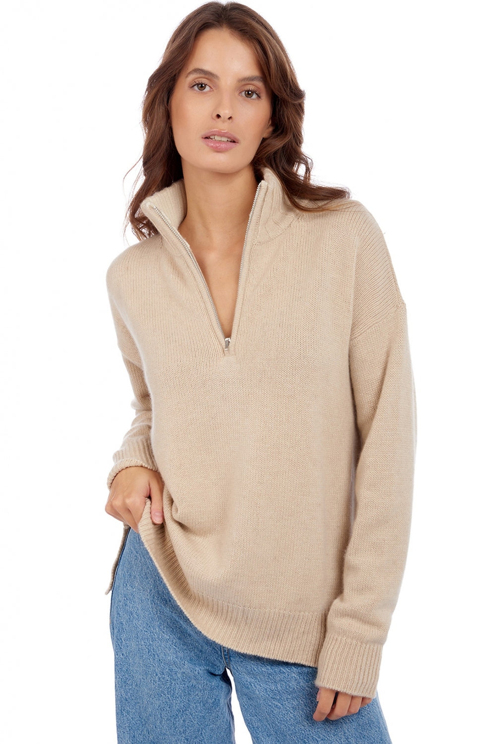 Alizette Kaschmirpullover Damen - natural beige - Mahogany