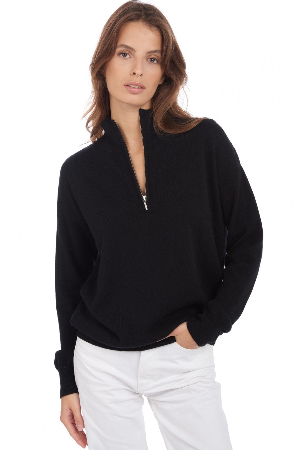Groseille Kaschmirpullover Damen - noir - Mahogany