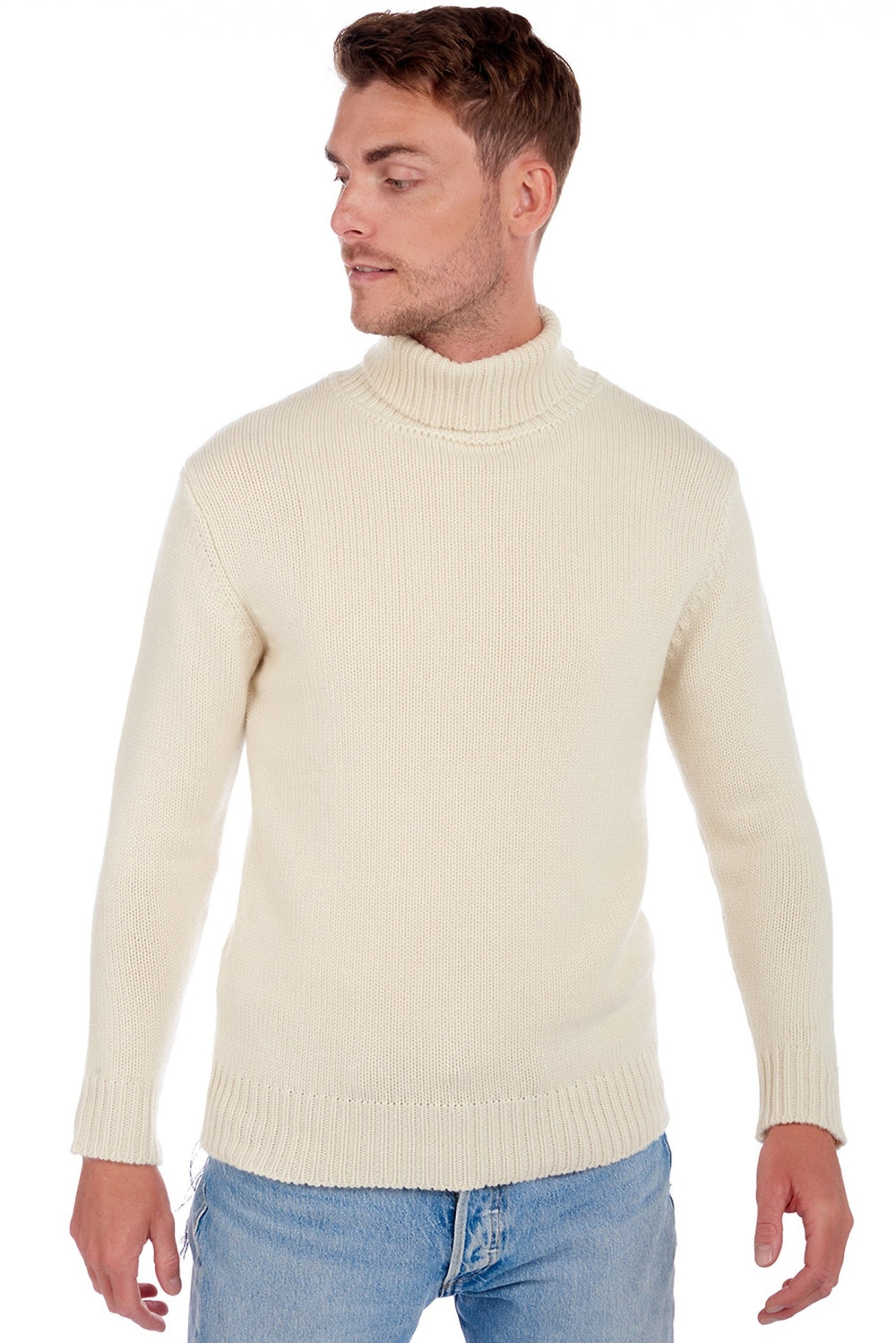 Artemi Kaschmirpullover Herren - Natural Écru - Mahogany