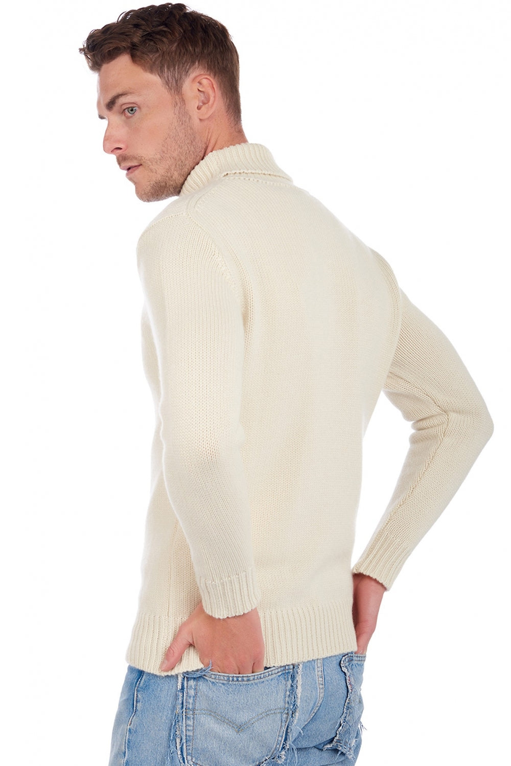 Artemi en cachemire homme - Vue 1 - natural écru - Mahogany
