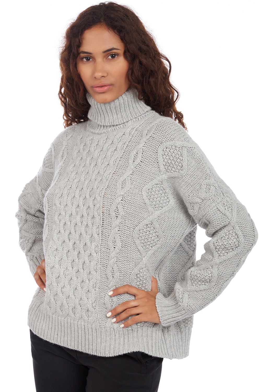 Albury en cachemire femme - Vue 1 - flanelle chiné - Mahogany
