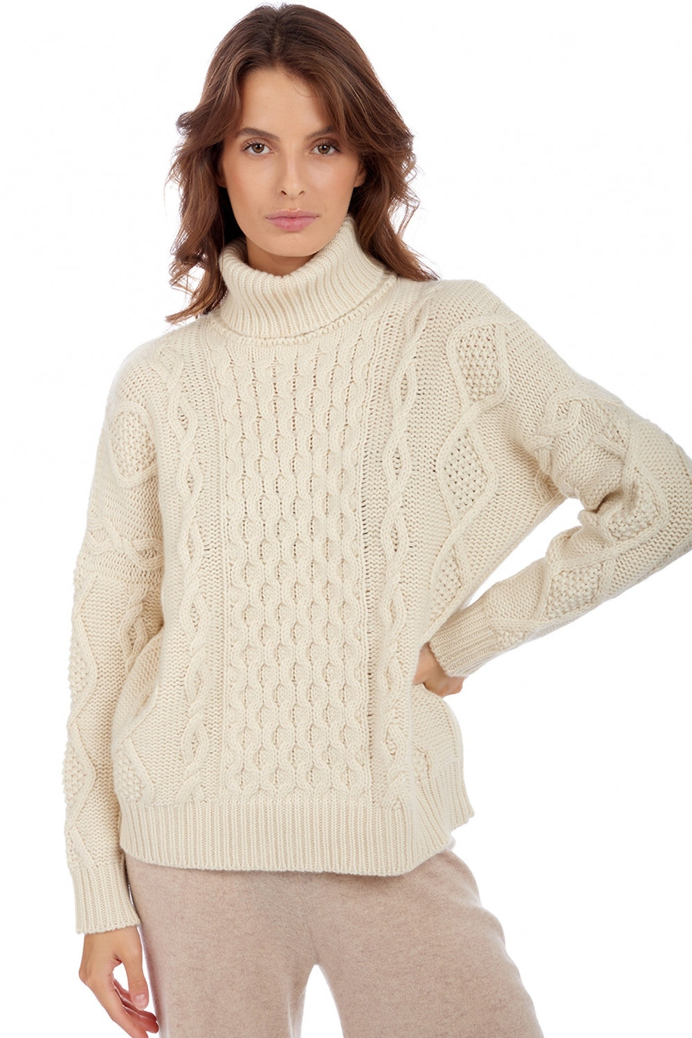 Albury aus Kaschmir für Damen - natural écru - Mahogany