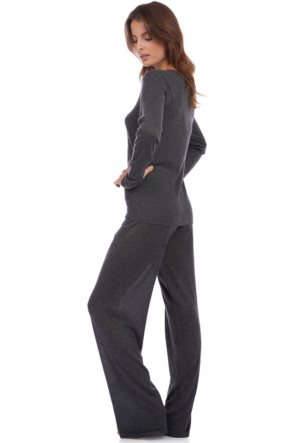 Boubou en duvet de cachemire femme - Vue 1 - anthracite chiné - Mahogany
