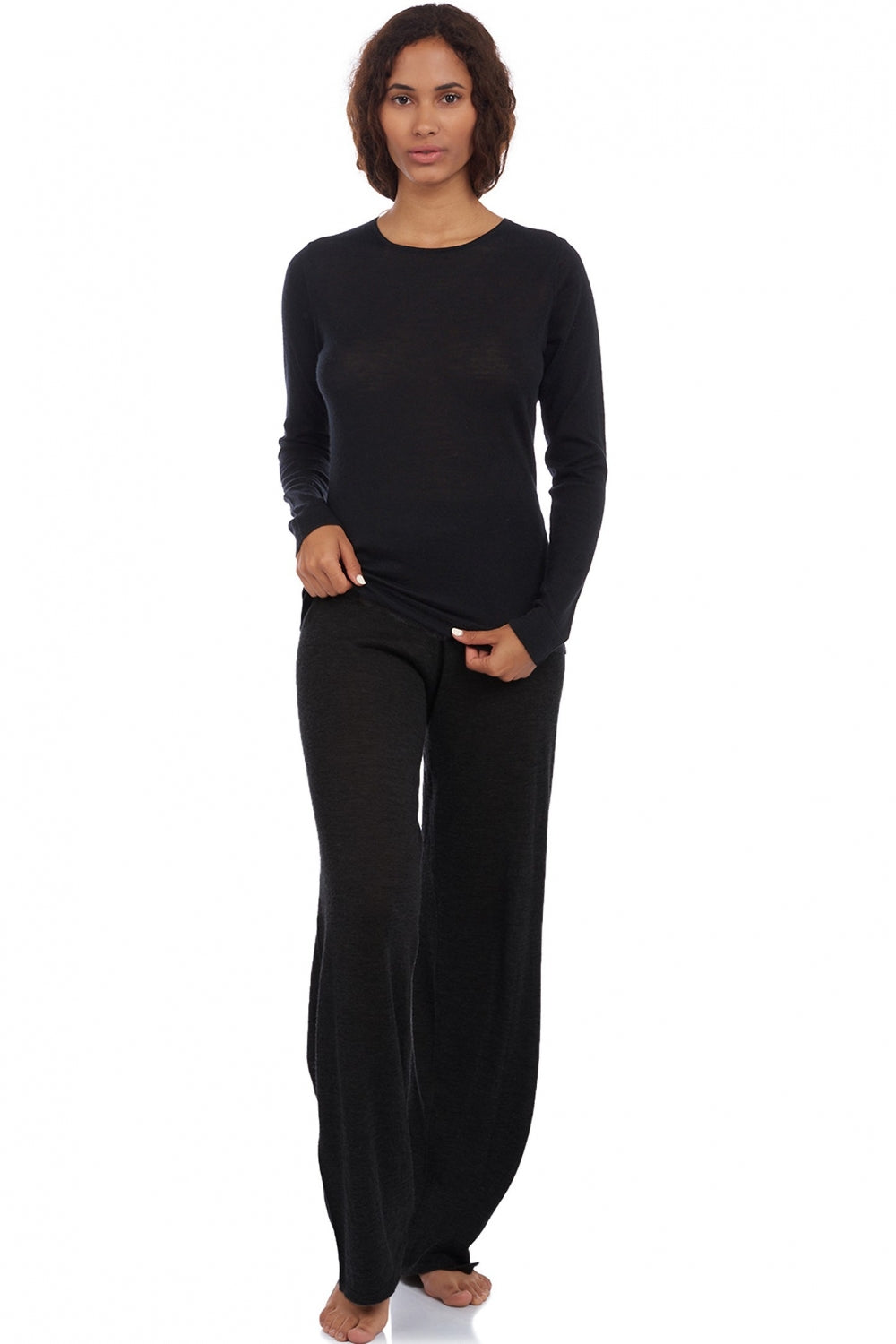 Boubou aus Kaschmir-Duvet für Damen - noir - Mahogany