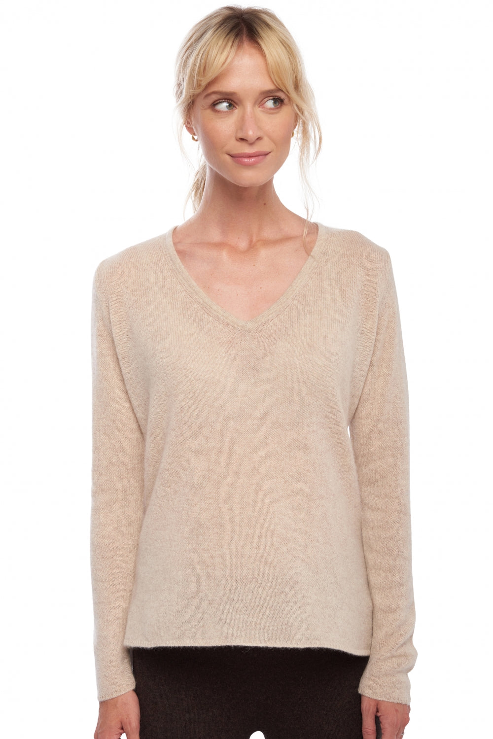 Flavie aus Kaschmir für Damen - natural beige - Mahogany