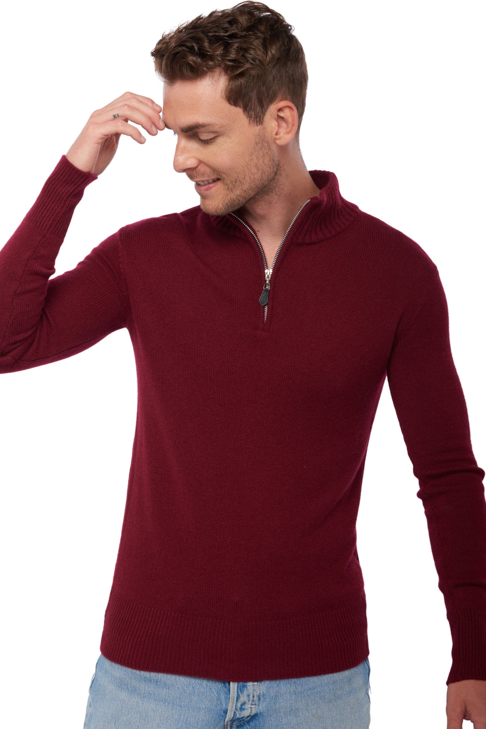 Donovan Kaschmirpullover Herren - Bordeaux - Mahogany