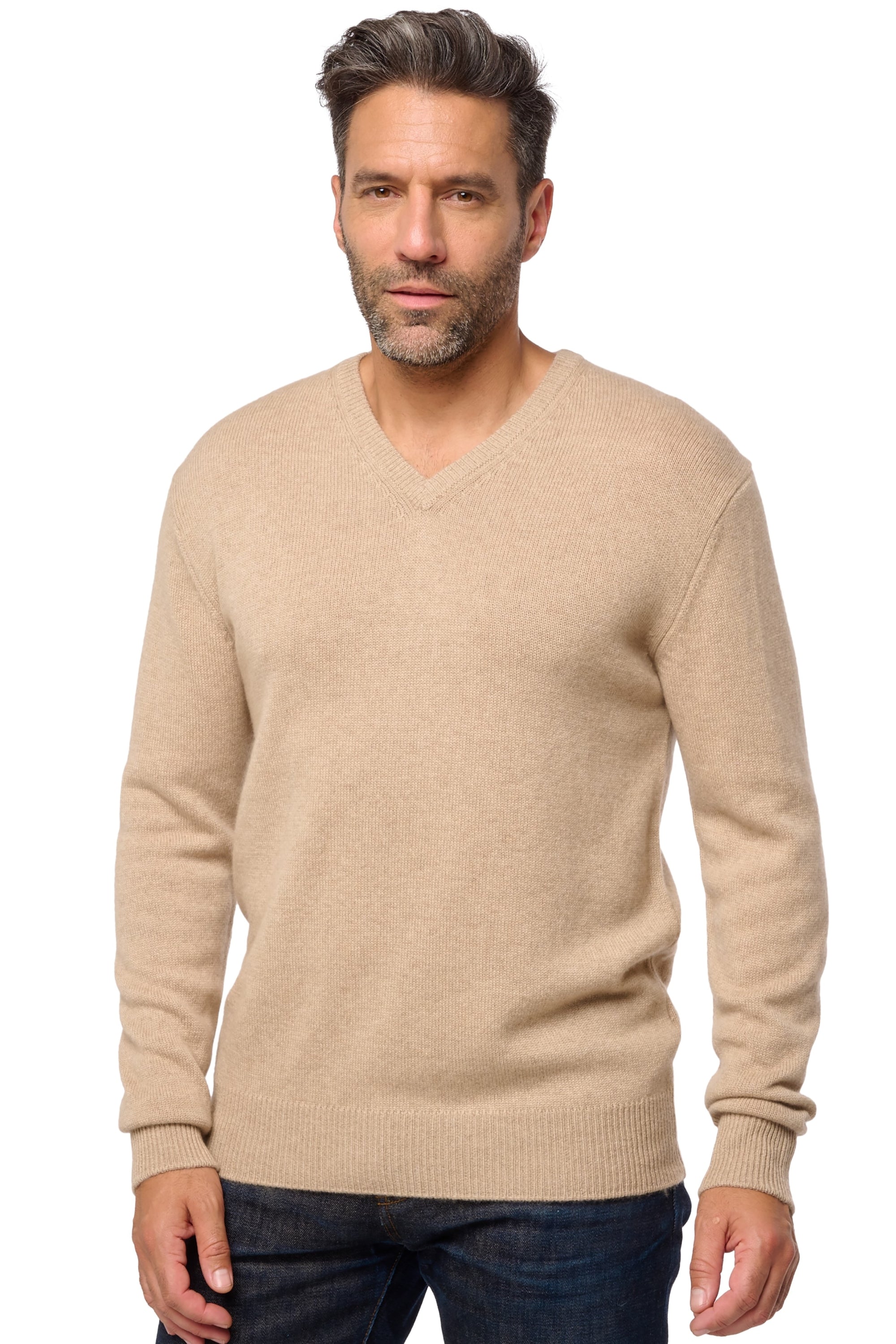 Hippolyte Kaschmirpullover Herren - natural stone - Mahogany