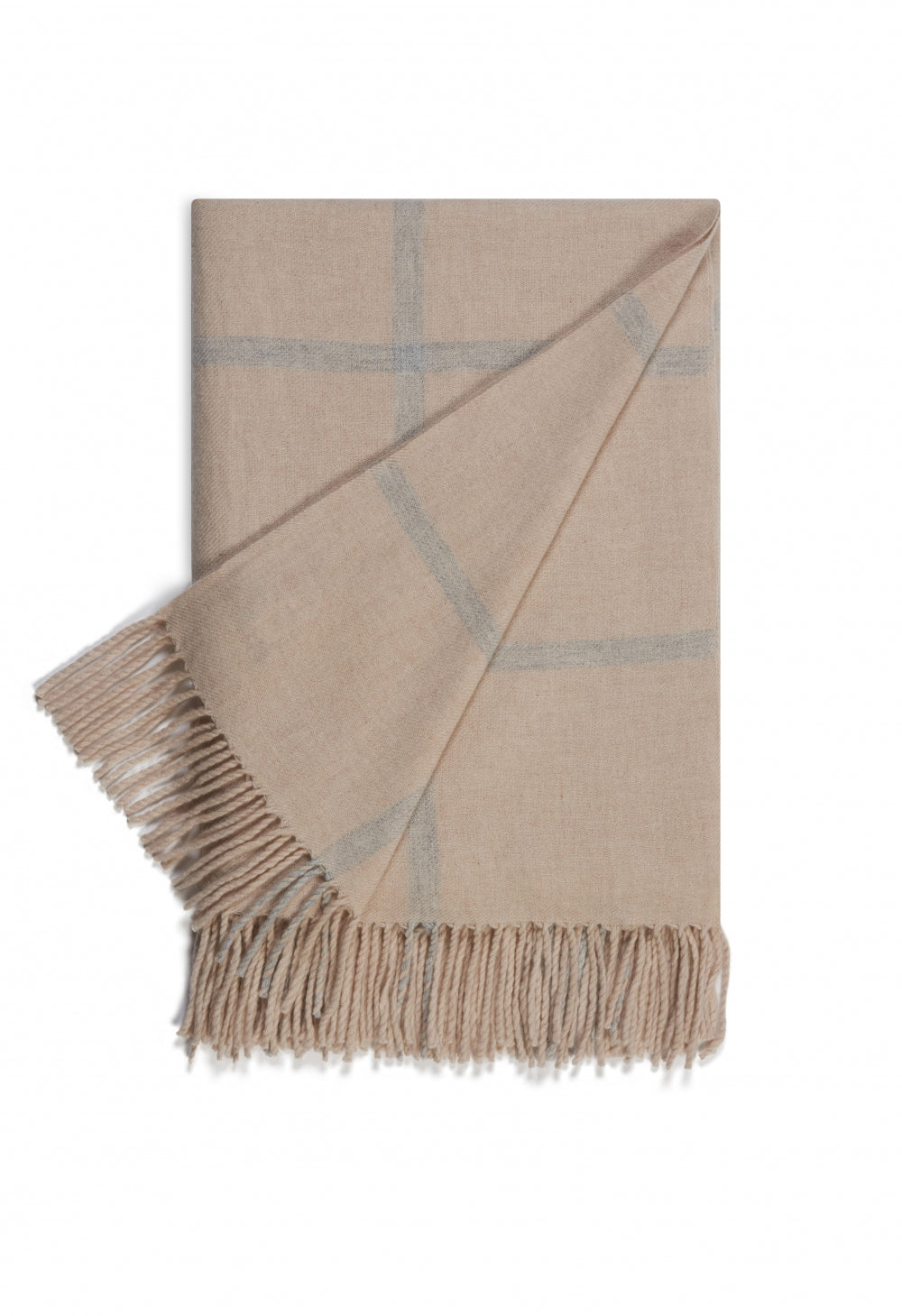 Altay 150 x 190 en cachemire mixte - Vue 2 - beige intemporel / flanelle chiné - Mahogany
