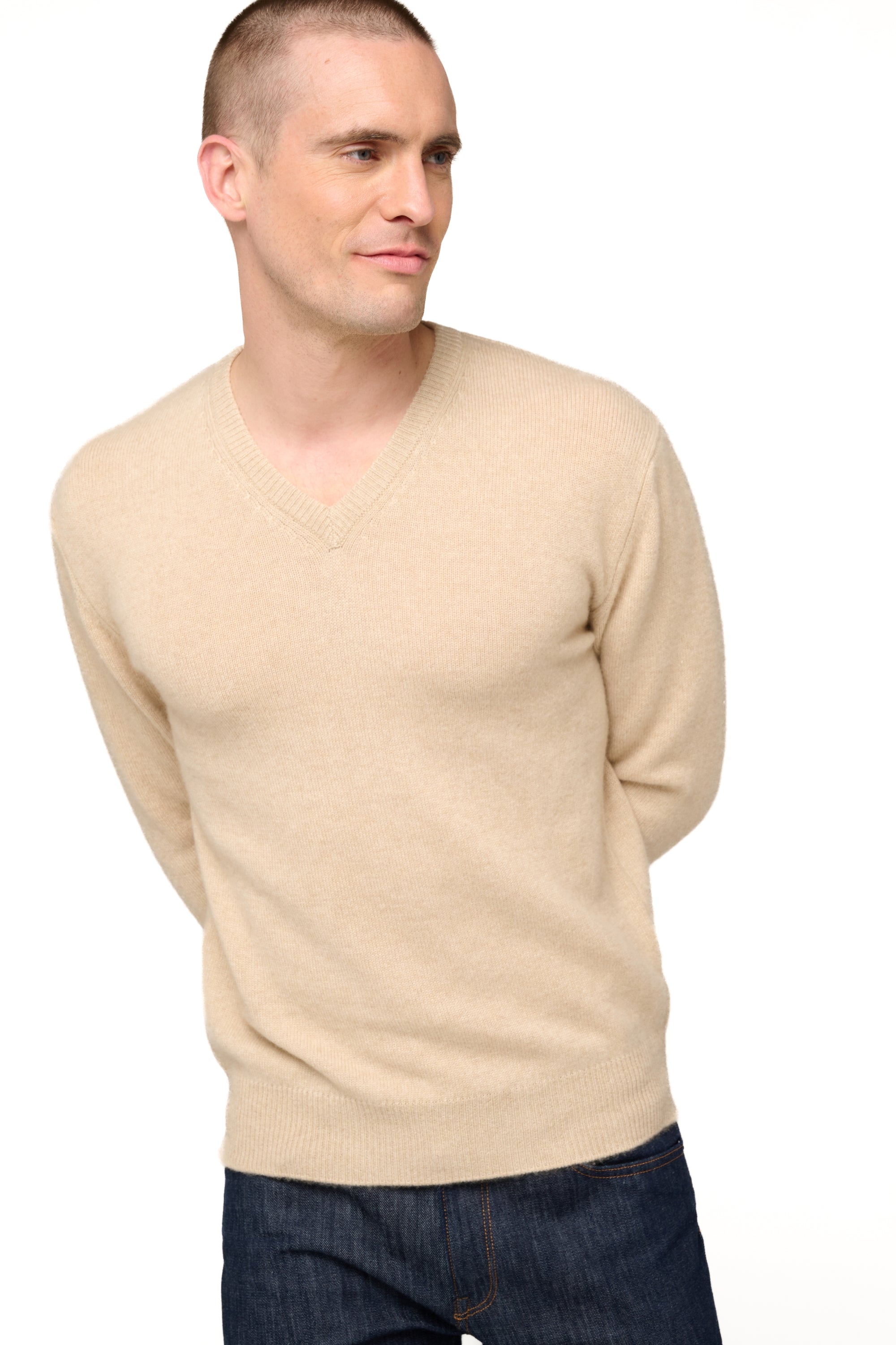 Hippolyte 4F aus Kaschmir für Herren - natural beige - Mahogany