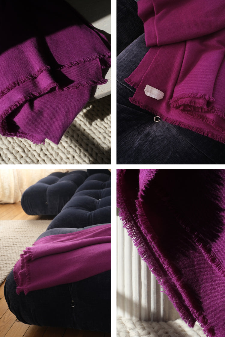 Kaschmirdecke, 100 % Kaschmir, unisex, grob / 6 Fäden und mehr, dicht gewebt, Mahogany