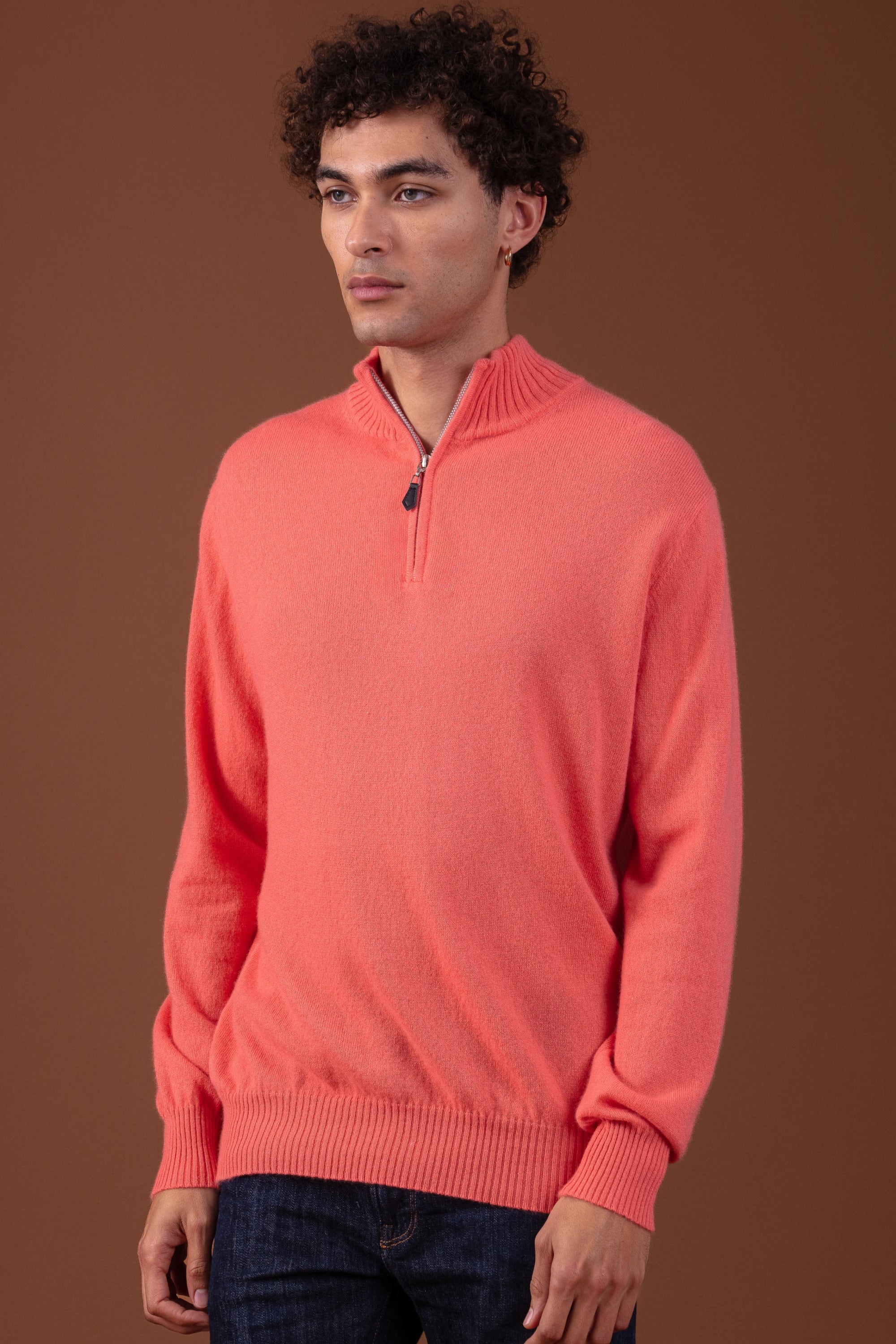 Chazam aus Kaschmir für Herren - peach - Mahogany