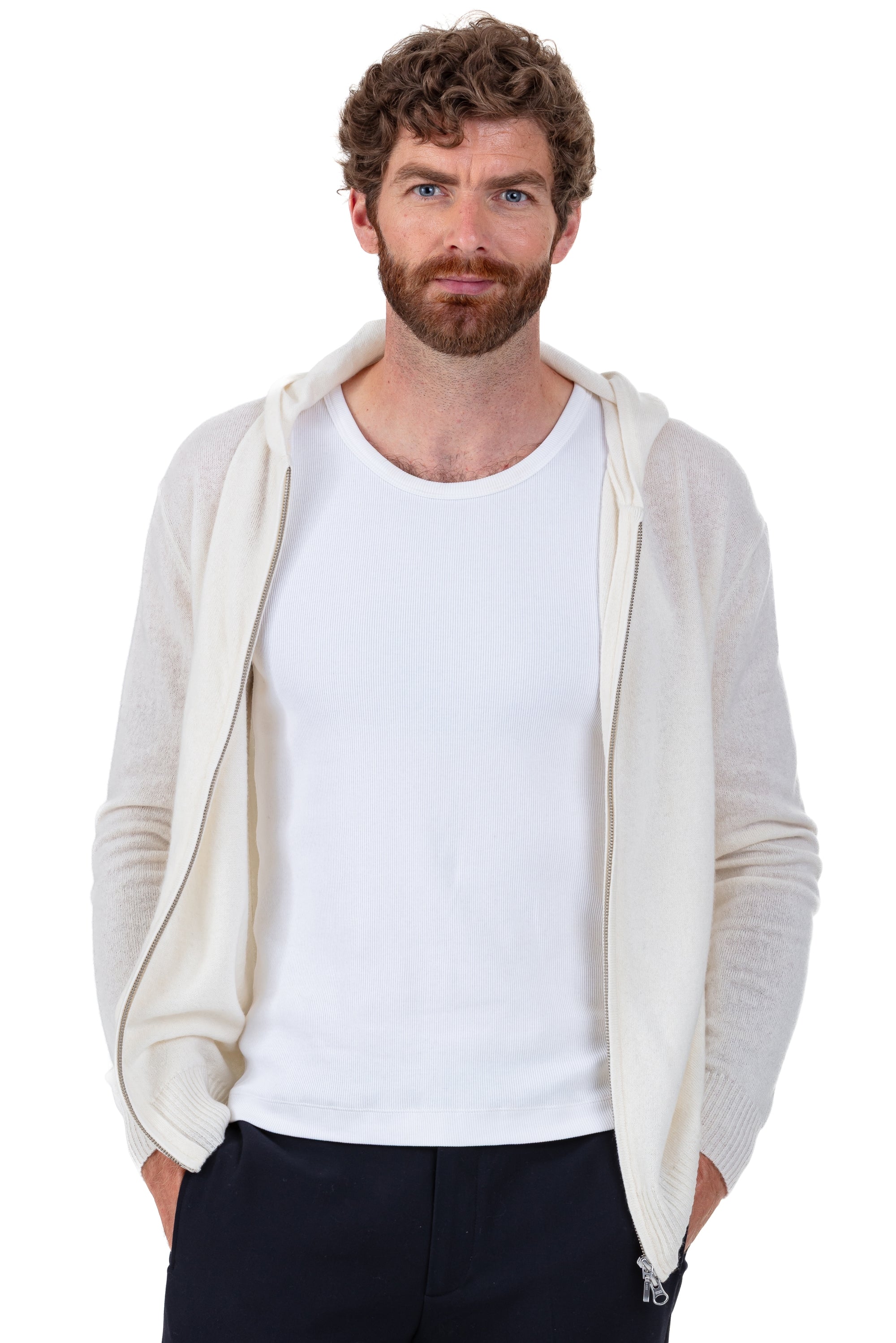 Hiro aus Kaschmir für Herren - natural écru - Mahogany