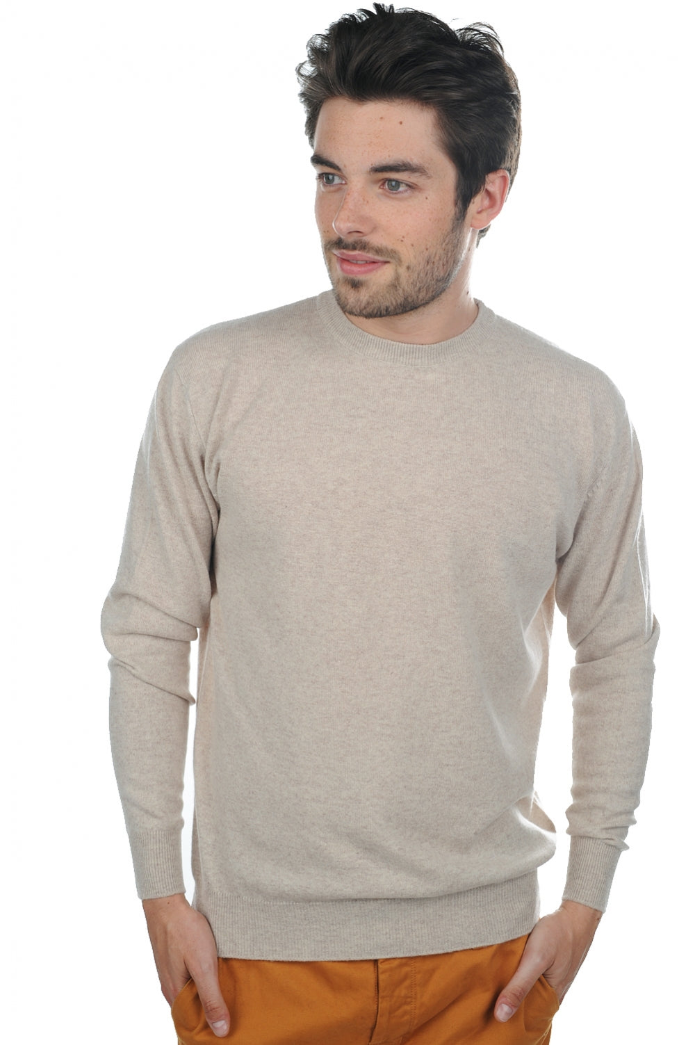 Nestor Kaschmirpullover Herren - natural beige - Mahogany