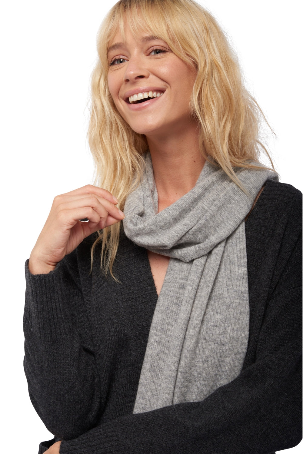 Ozone aus gemischtem Kaschmir - fog grey - Mahogany