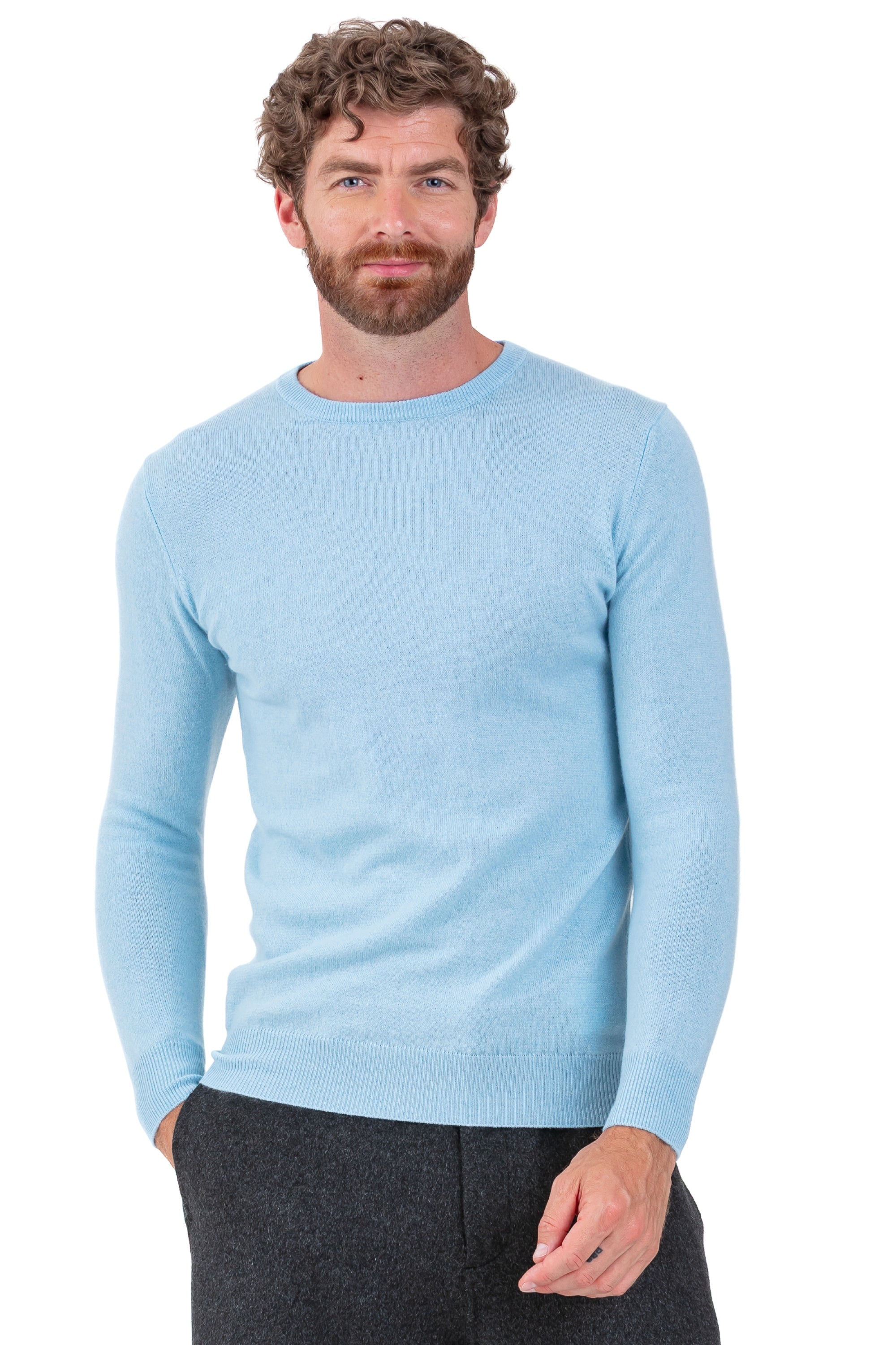 Tao aus Kaschmir für Herren - powder blue - Mahogany