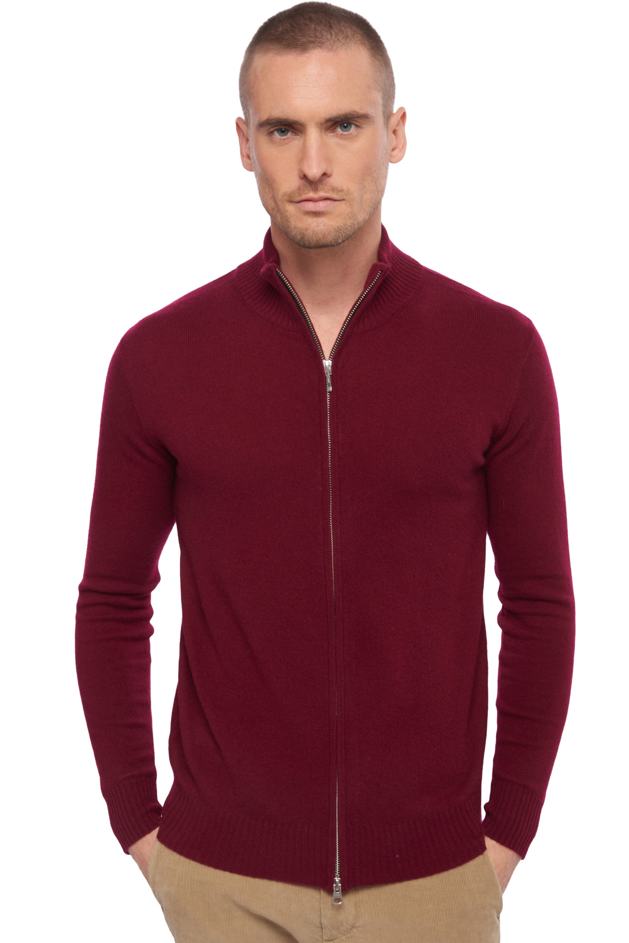 Thobias aus Kaschmir für Herren - burgundy - Mahogany