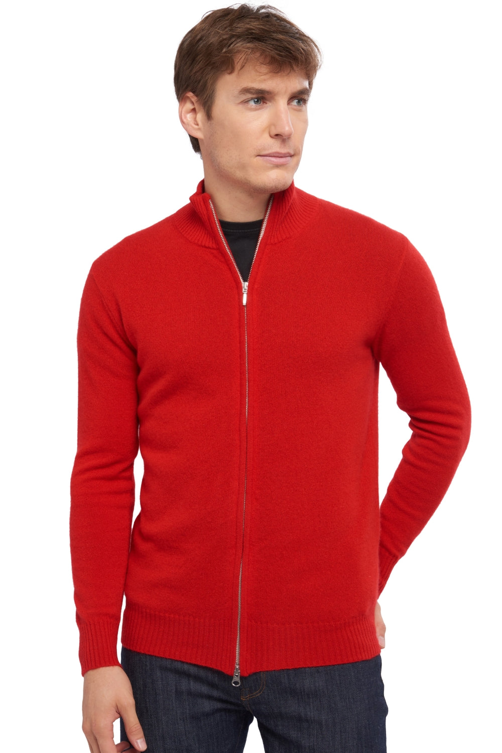 Thobias aus Kaschmir für Herren - chilli red - Mahogany
