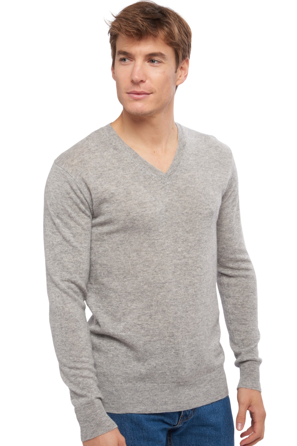 Tor aus Kaschmir für Herren - fog grey - Mahogany