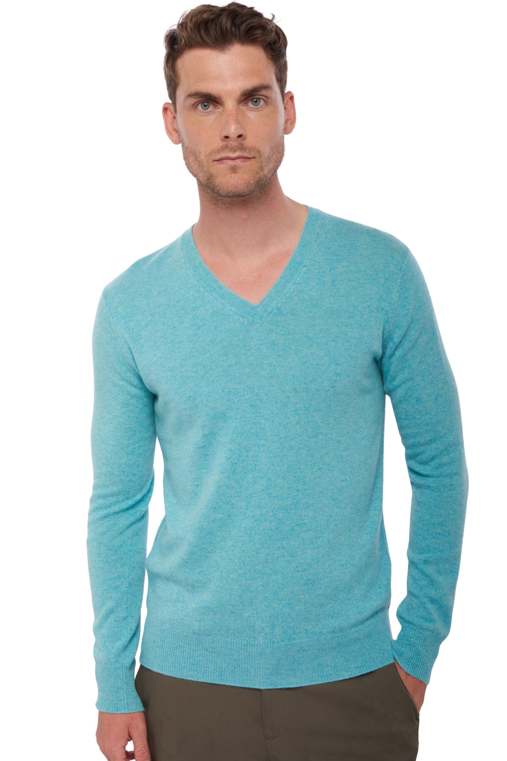 Tor Kaschmirpullover Herren - piscine - Mahogany