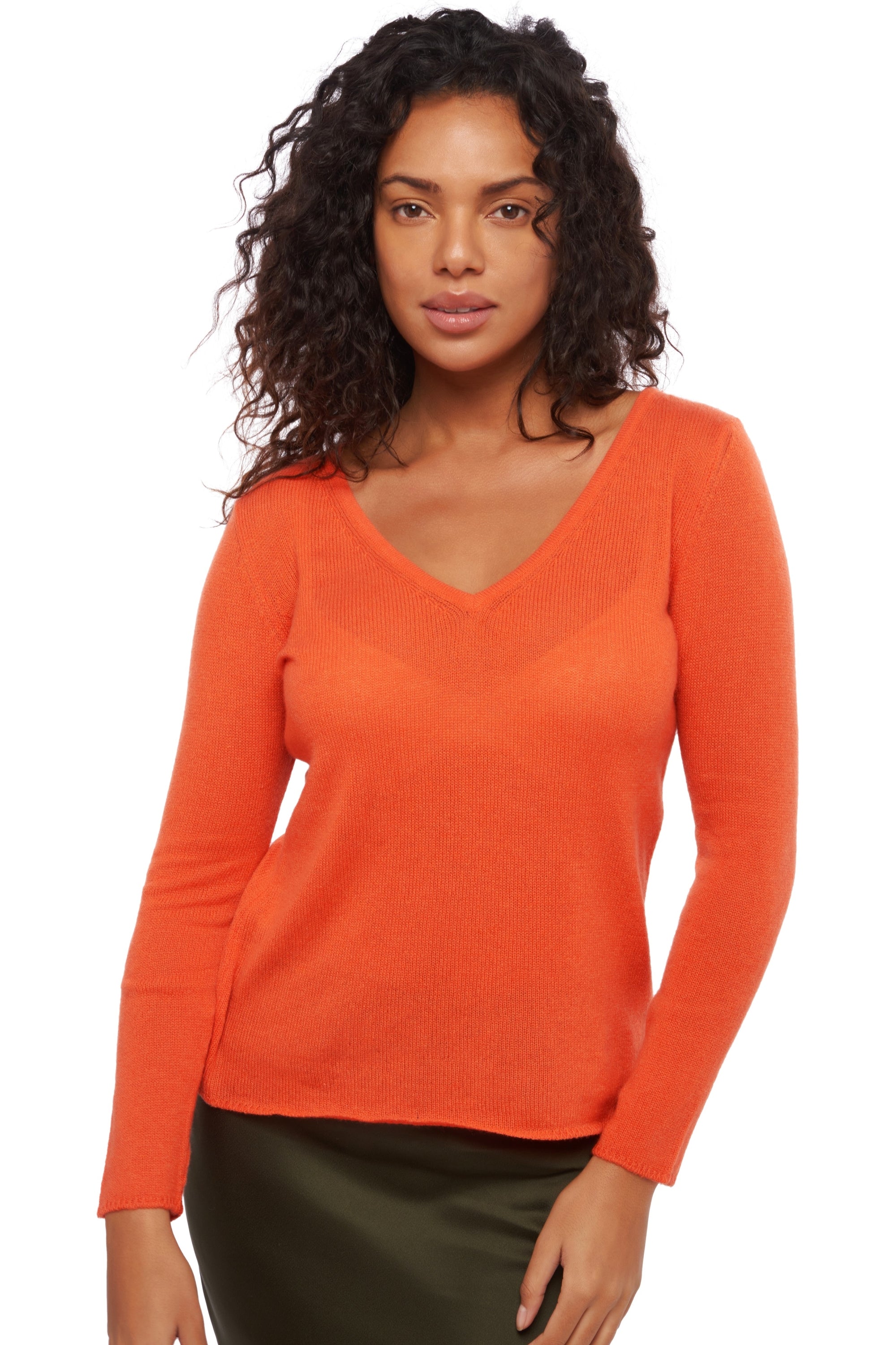 Flavie aus Kaschmir für Damen - satsuma - Mahogany