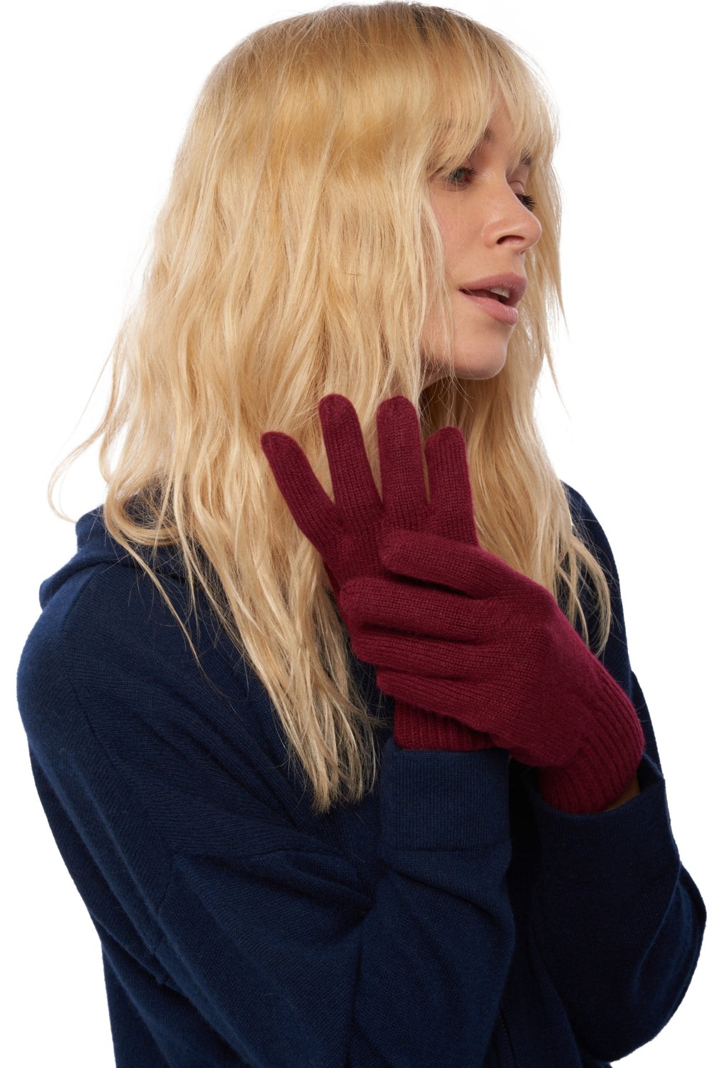 Manine aus Kaschmir Damen - bordeaux - Mahogany
