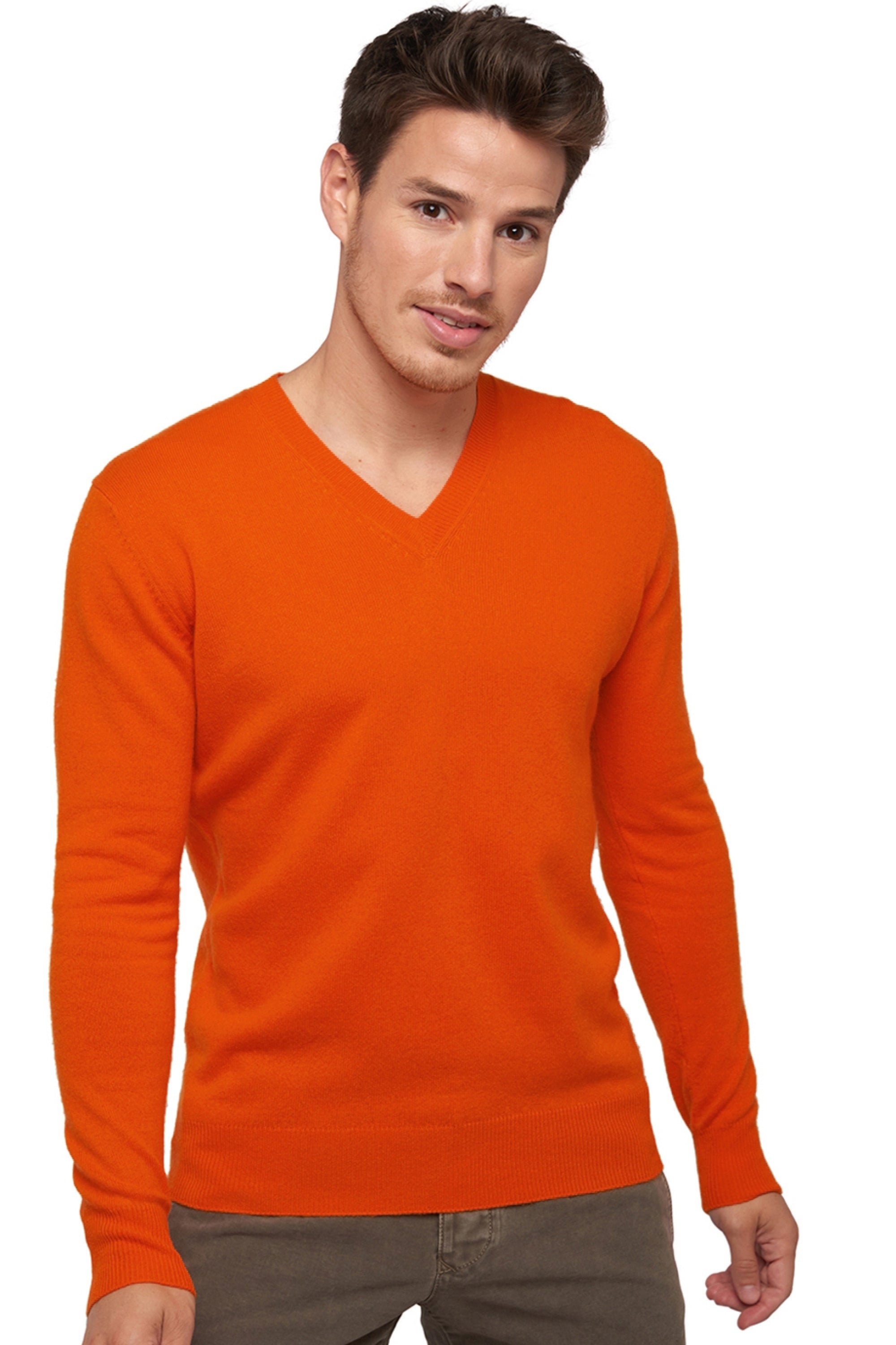 Tor Kaschmirpullover Herren - satsuma - Mahogany