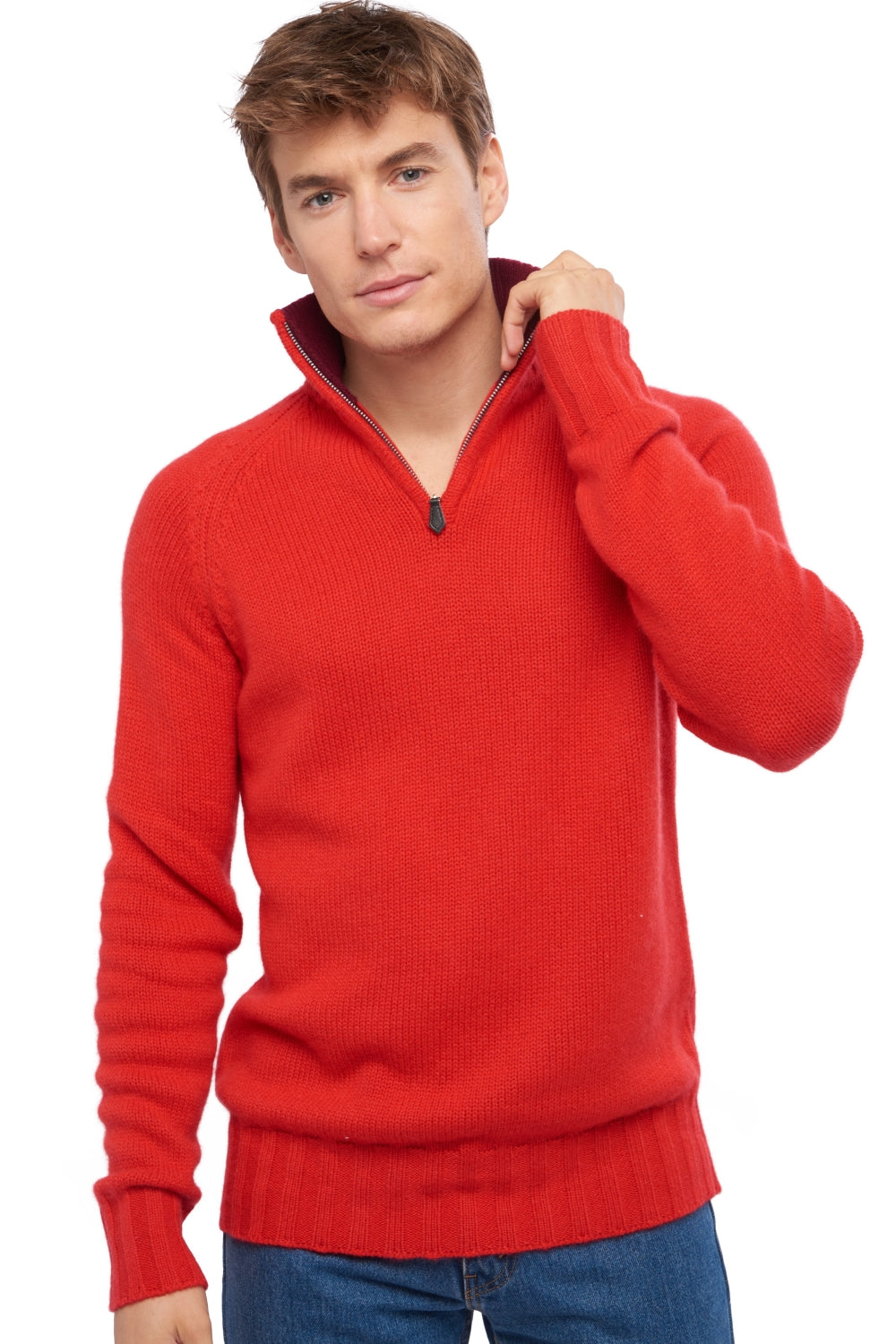 Olivier aus Kaschmir für Herren - Rot / Bordeaux - Mahogany