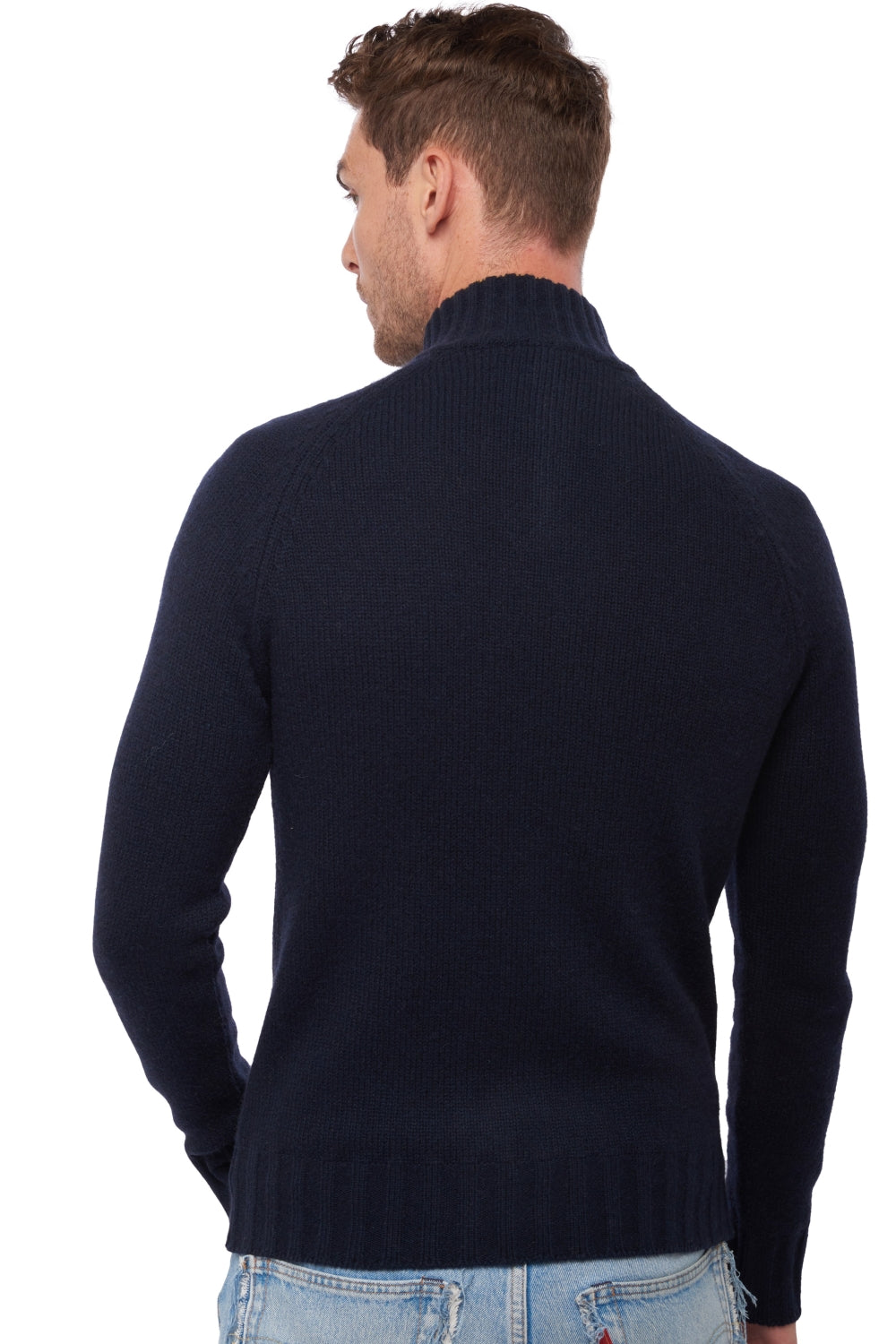 Howard en cachemire et yak homme - Vue 4 - bleu nuit / moutarde - Mahogany