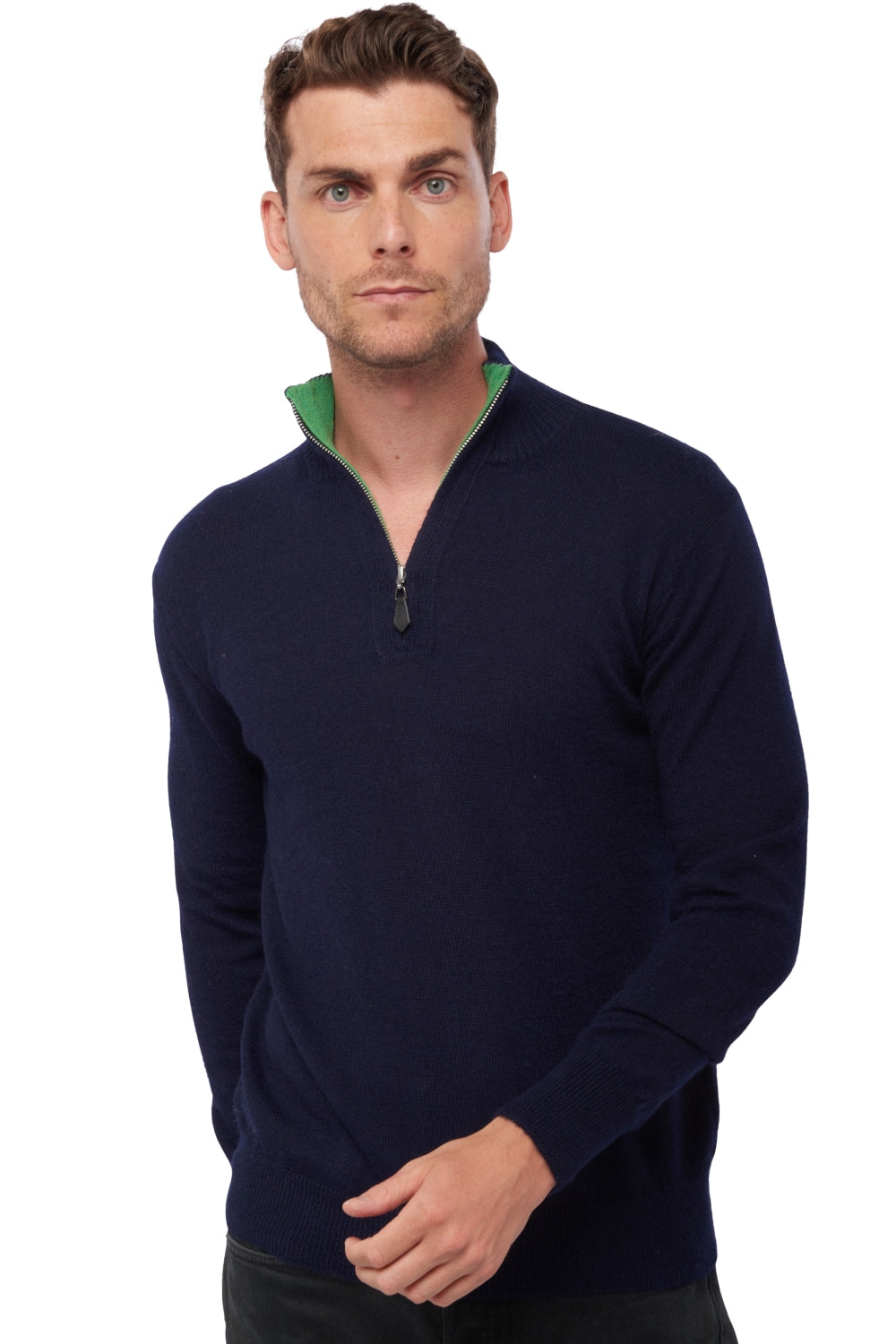 Vihari aus Baby-Alpaka & Kaschmir Herren - marineblau / basil - Mahogany
