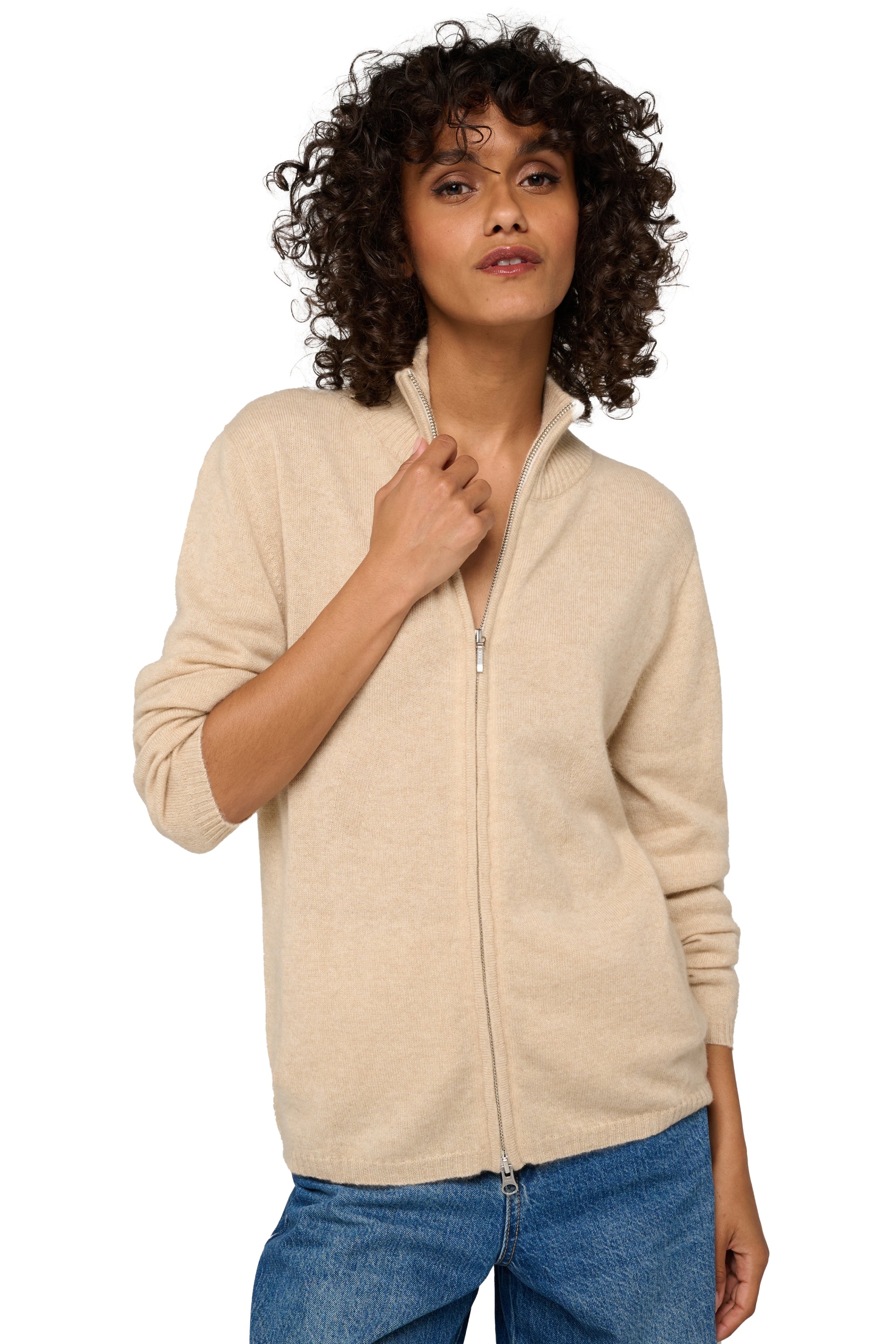 Virginia aus Kaschmir für Damen - Natural Beige - Mahogany