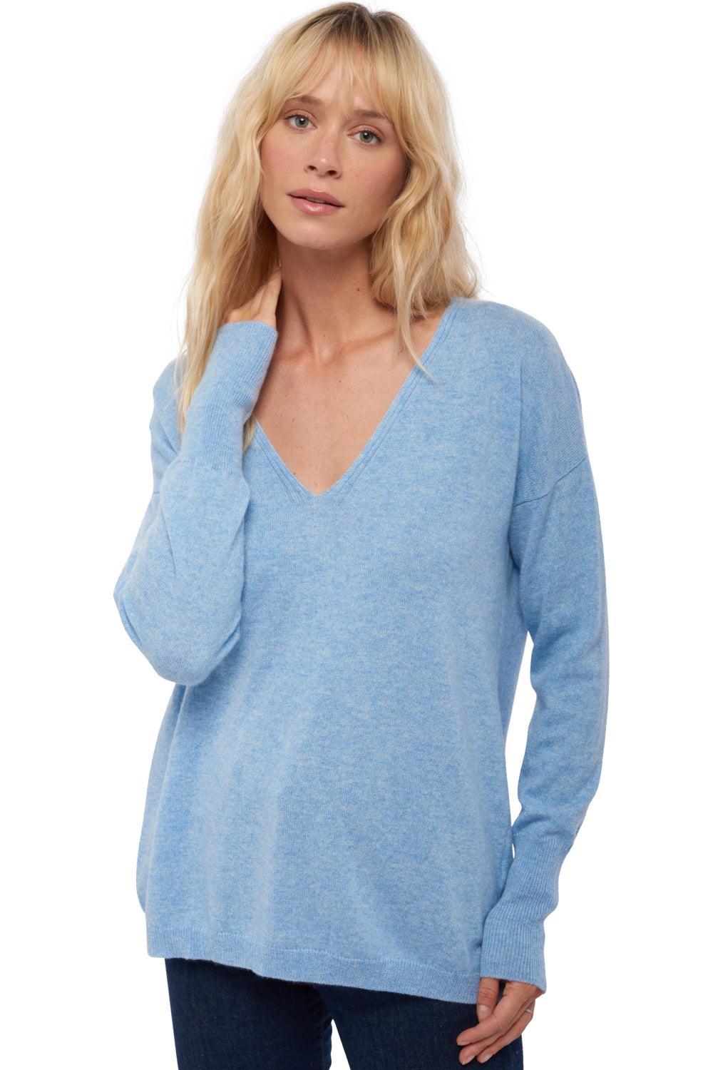Kaschmirpullover, 100 % Kaschmir, Damen, V-Ausschnitt, gerader Schnitt, lange Ärmel, normal / 2- und 4-fädig, normales Strickgewebe, Mahogany