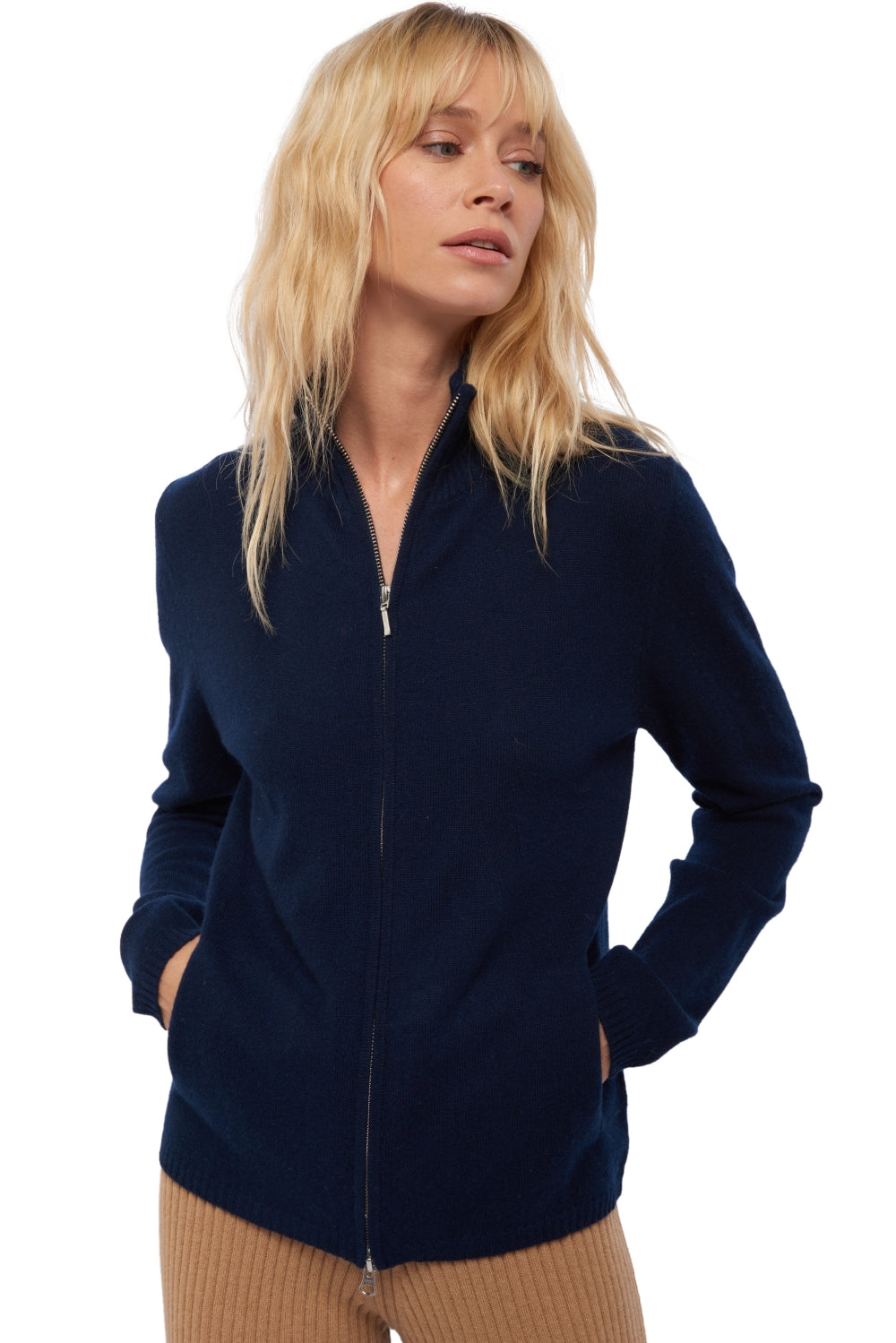 Virginia aus Kaschmir für Damen - Dunkelmarineblau - Mahogany