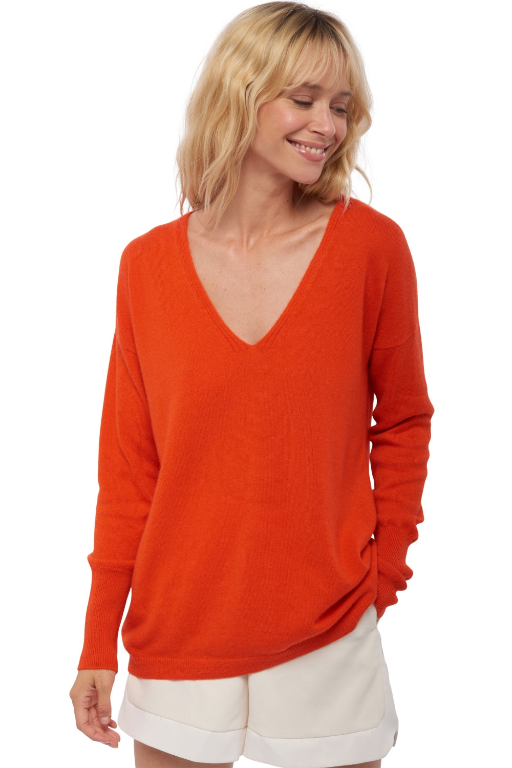 Varsovie aus Kaschmir Damen - bloody orange - Mahogany