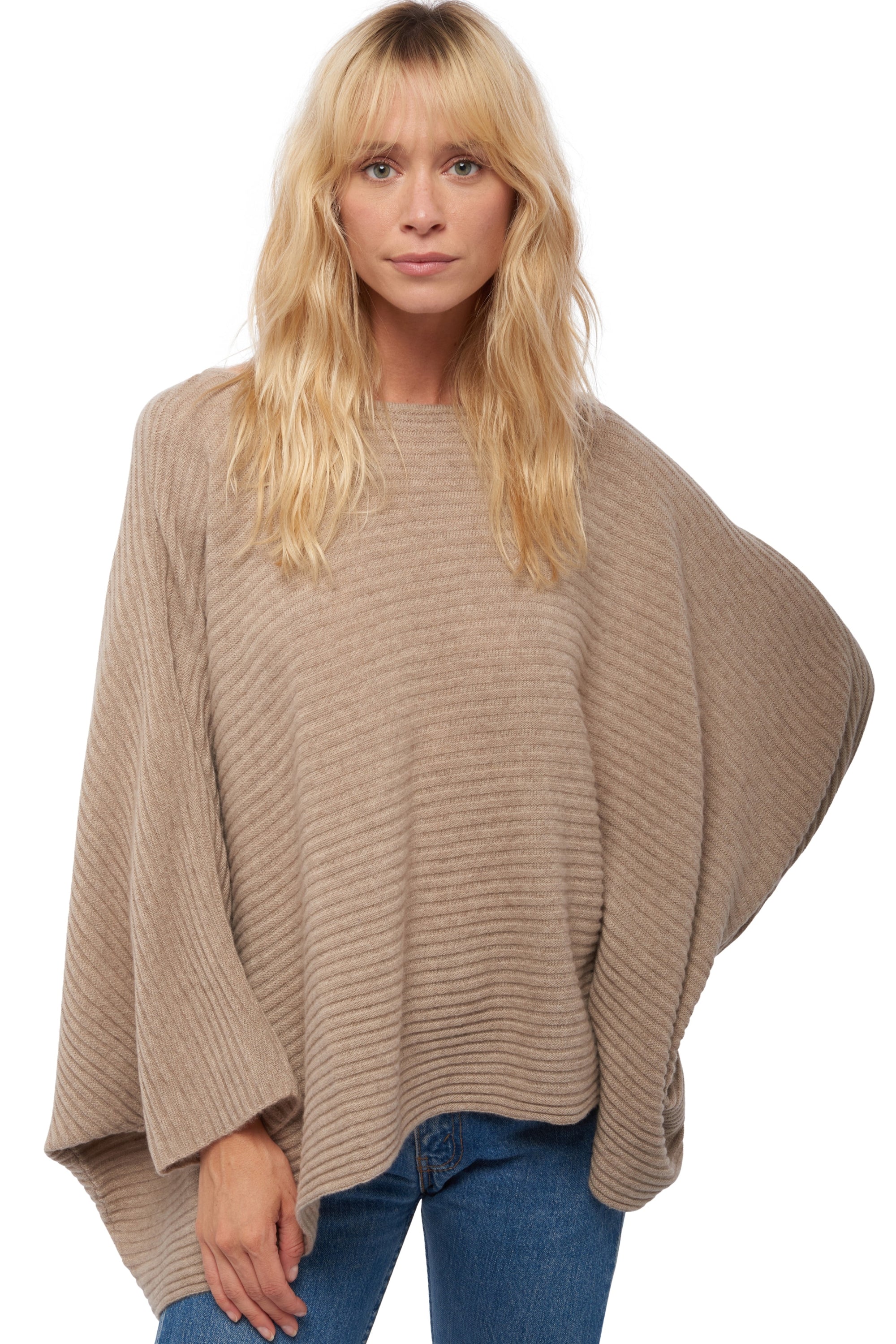 Veel aus Kaschmir Damen - natural brown - Mahogany