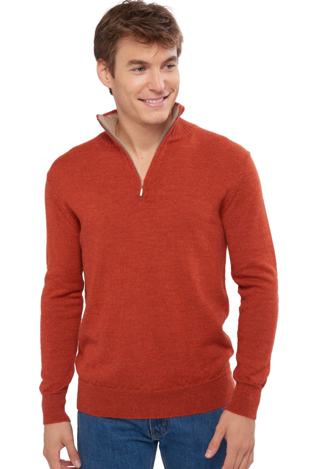Vihari aus Baby-Alpaka & Kaschmir Herren - pumpkin / natural brown - Mahogany
