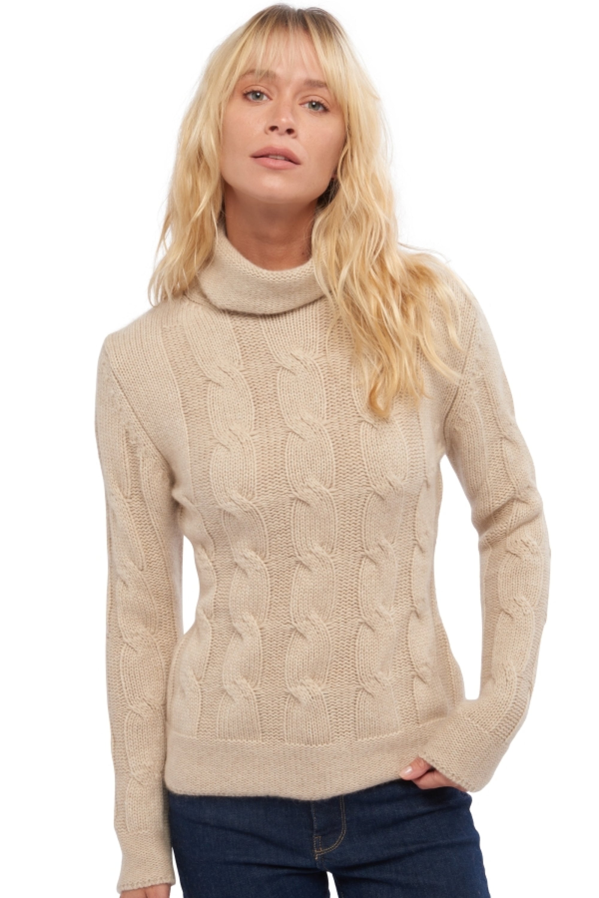 Blanche aus Kaschmir für Damen - natural winter dawn - Mahogany