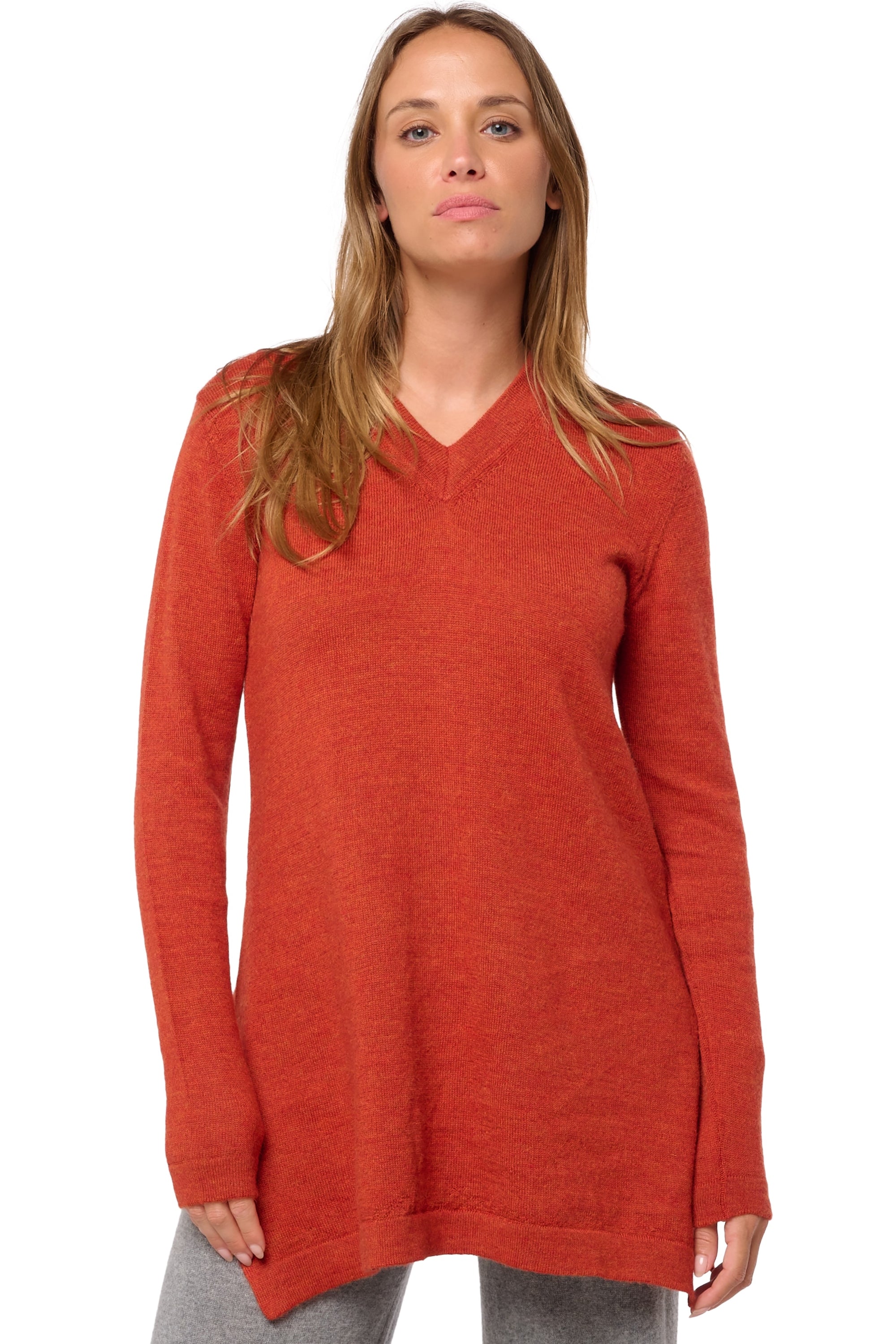 Sydney Baby-Alpaka Damen - pumpkin - Mahogany